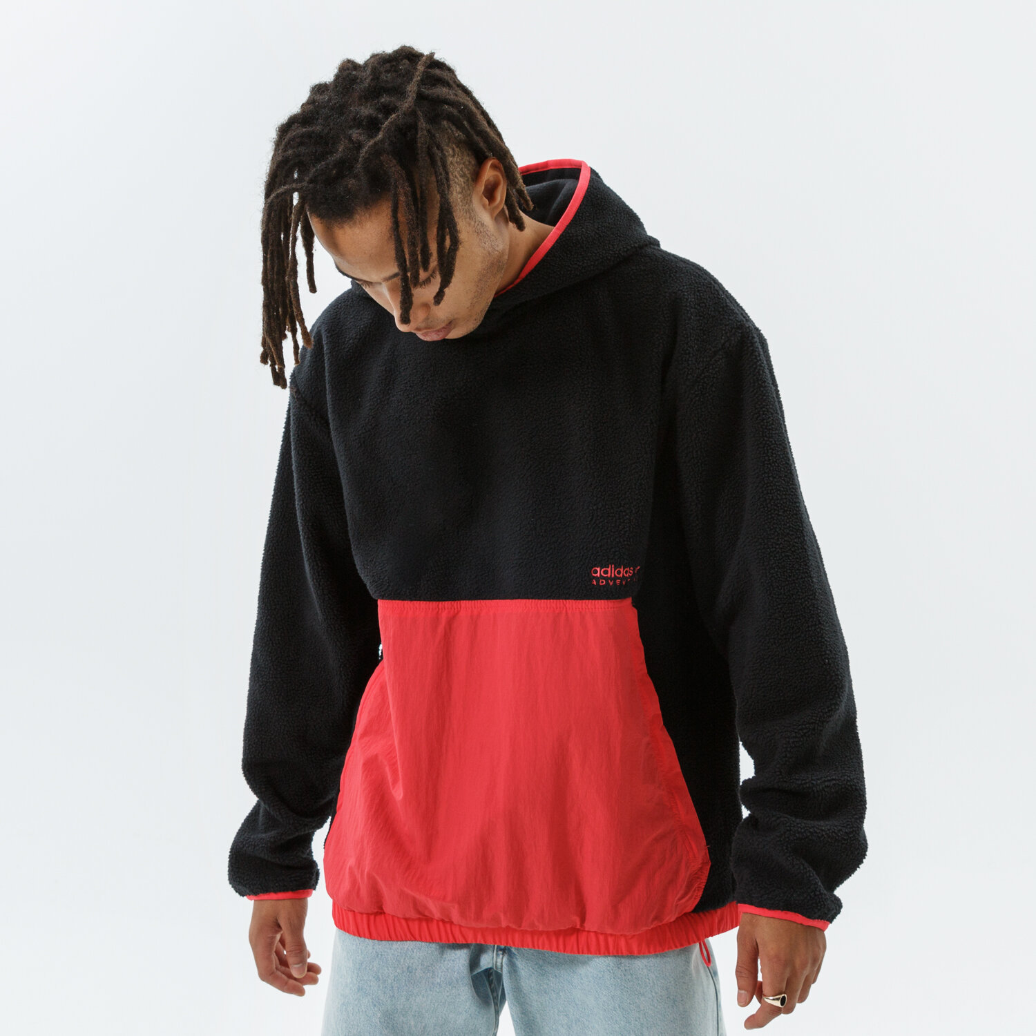 Bărbați bluză ADIDAS POLAR PFLEEC HOOD H09089 Negru