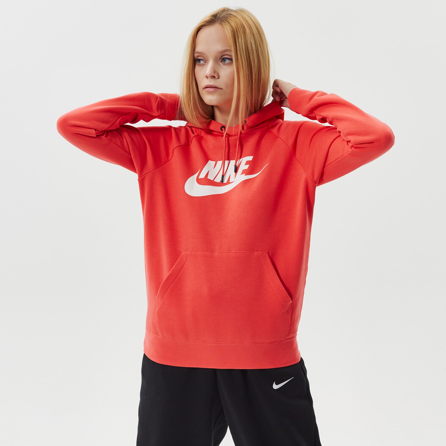 Femei bluză NIKE BLUZĂ CU GLUGĂ SPORTSWEAR ESSENTIAL BV4126-814 corai