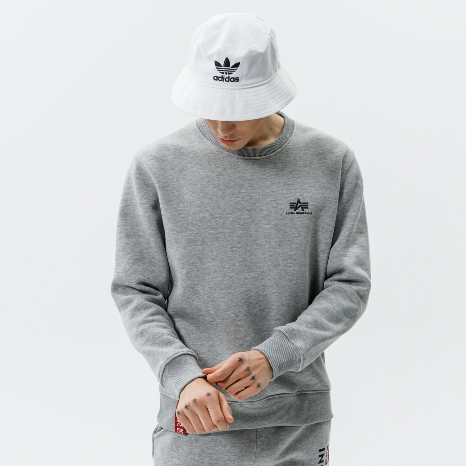 Bărbați bluză ALPHA INDUSTRIES BLUZĂ BASIC SWEATER SMALL LOGO 188307-17 Gri