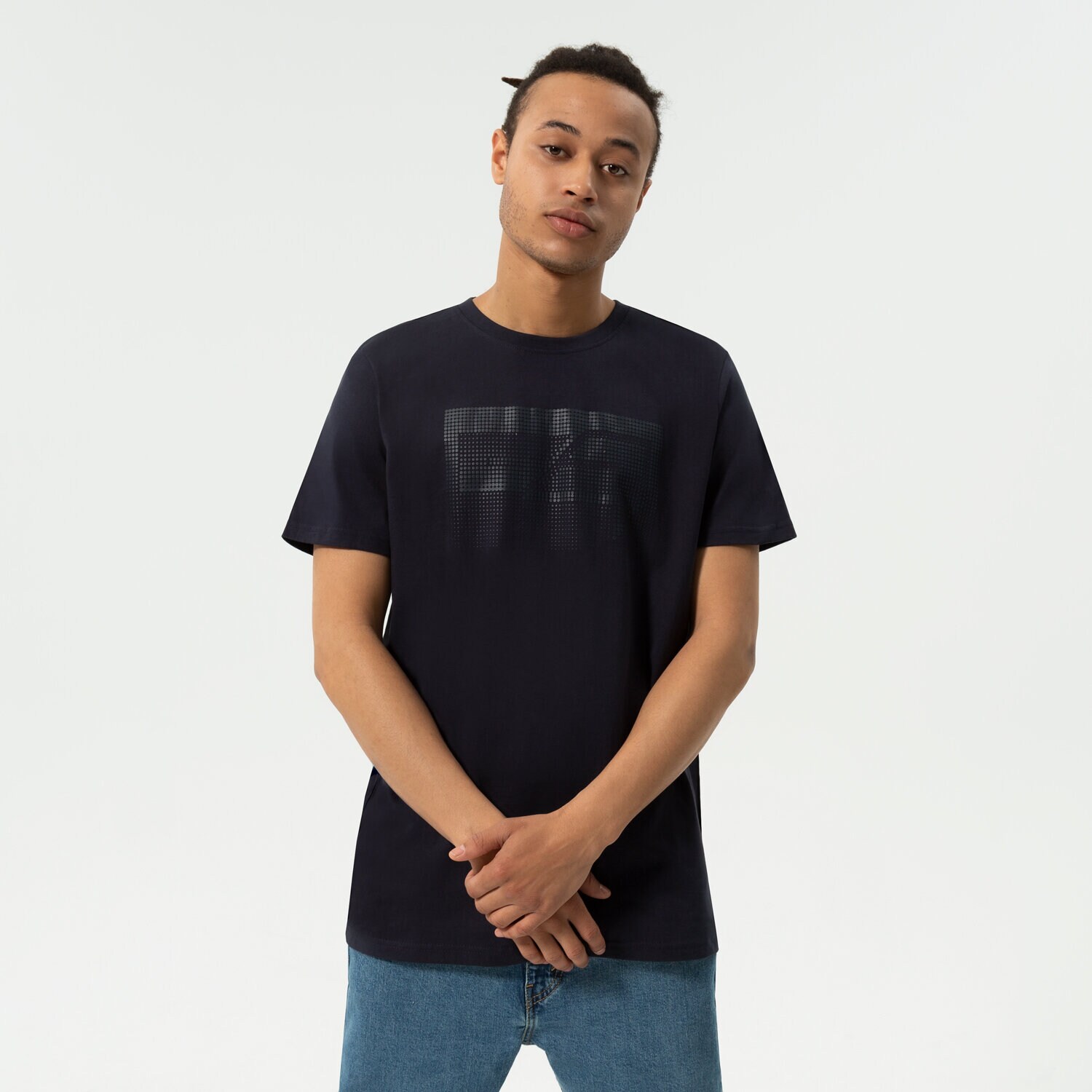 Bărbați tricou CONFRONT TRICOU CONTRAST PRINT CF122TSM71002 Negru