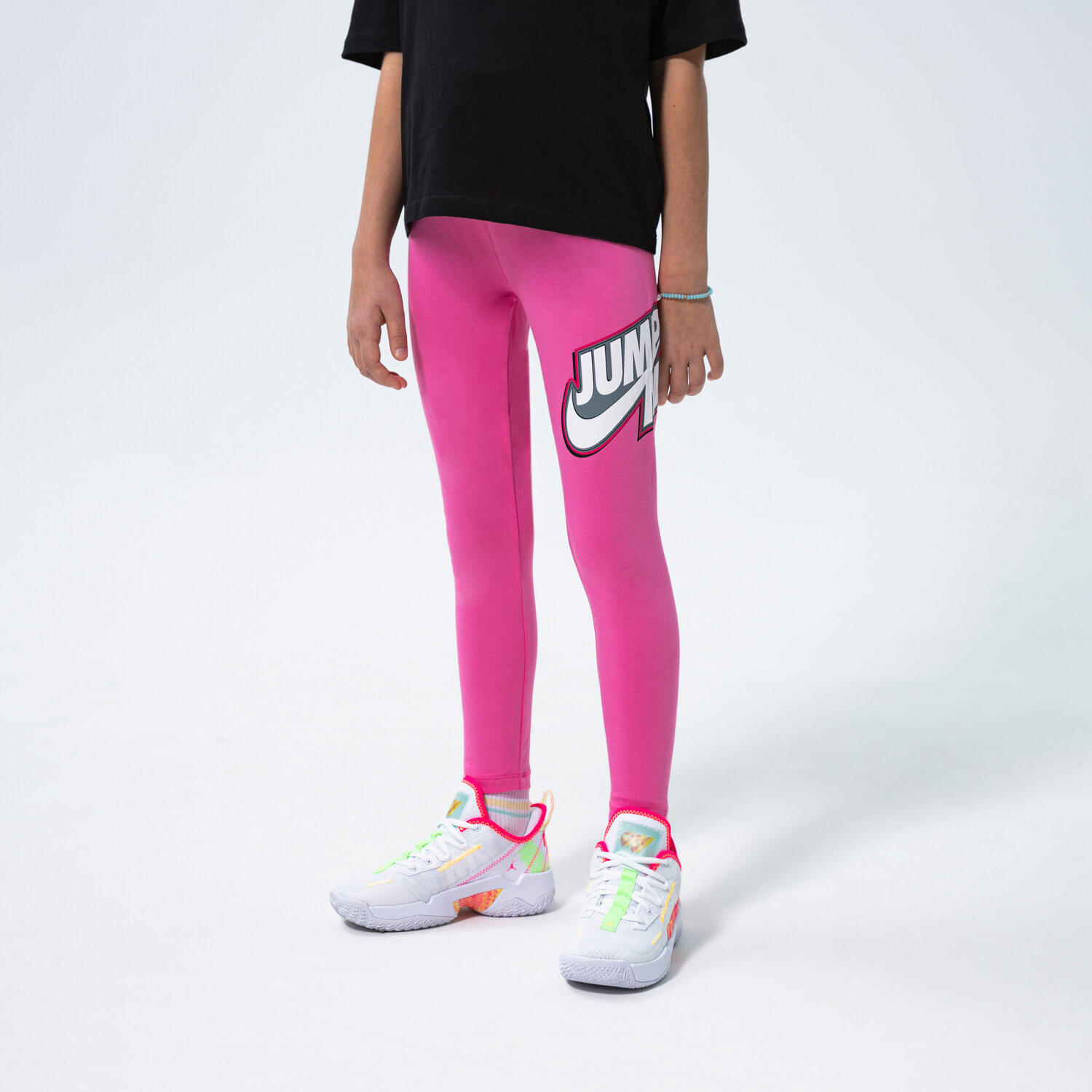 Pantaloni pentru copii JORDAN COLANȚI JDG JUMPMAN X JORDAN LEGGING GIRL 45B064AA7 Roz