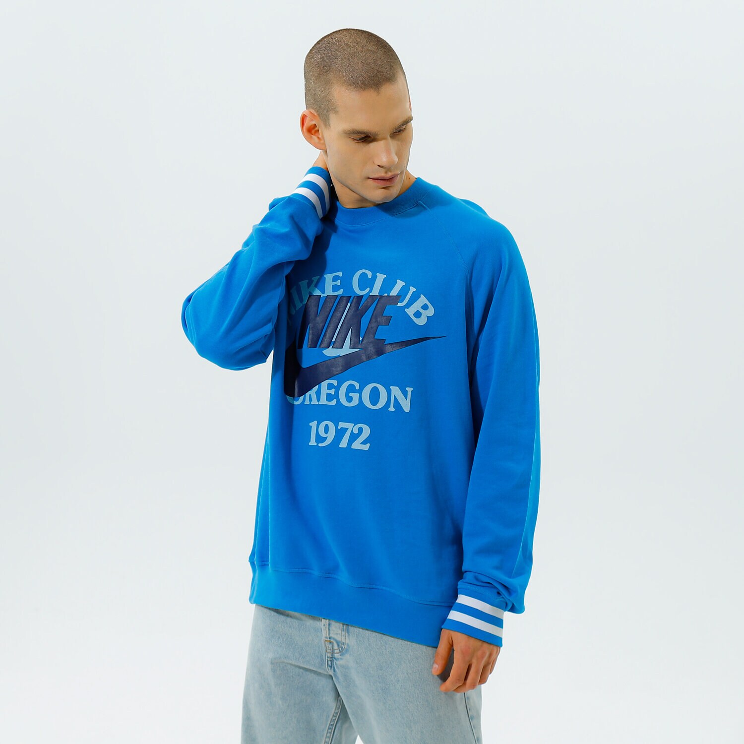 Bărbați bluză NIKE BLUZĂ M NSW TREND FT CREW DD6165-435 Albastru