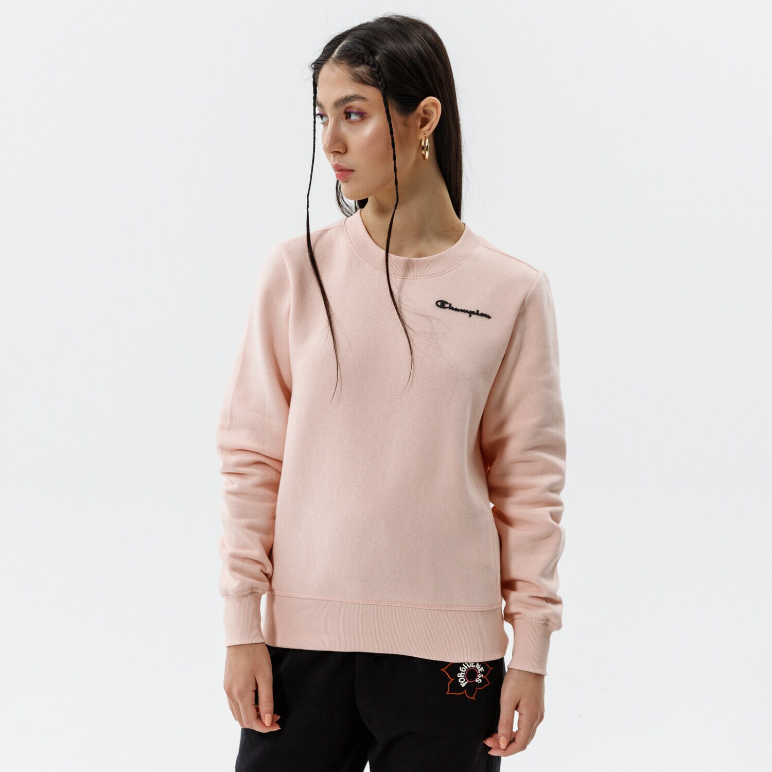 Femei bluză CHAMPION BLUZĂ CREWNECK SWEATSHIRT 114422PS157 Roz