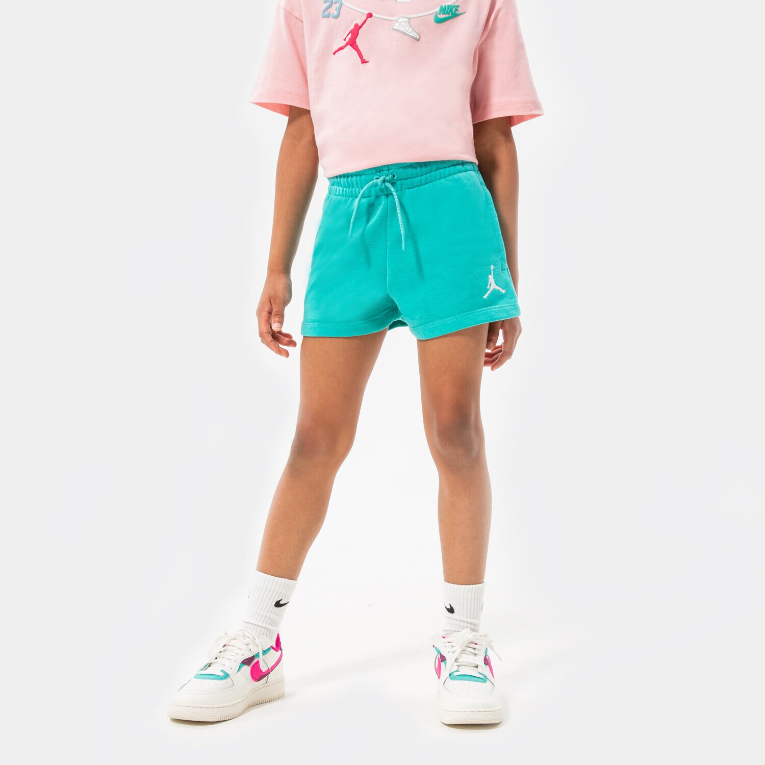 Pantaloni scurți și rochii pentru copii JORDAN ESSENTIALS SHORTS GIRL 45A771-B5P Verde