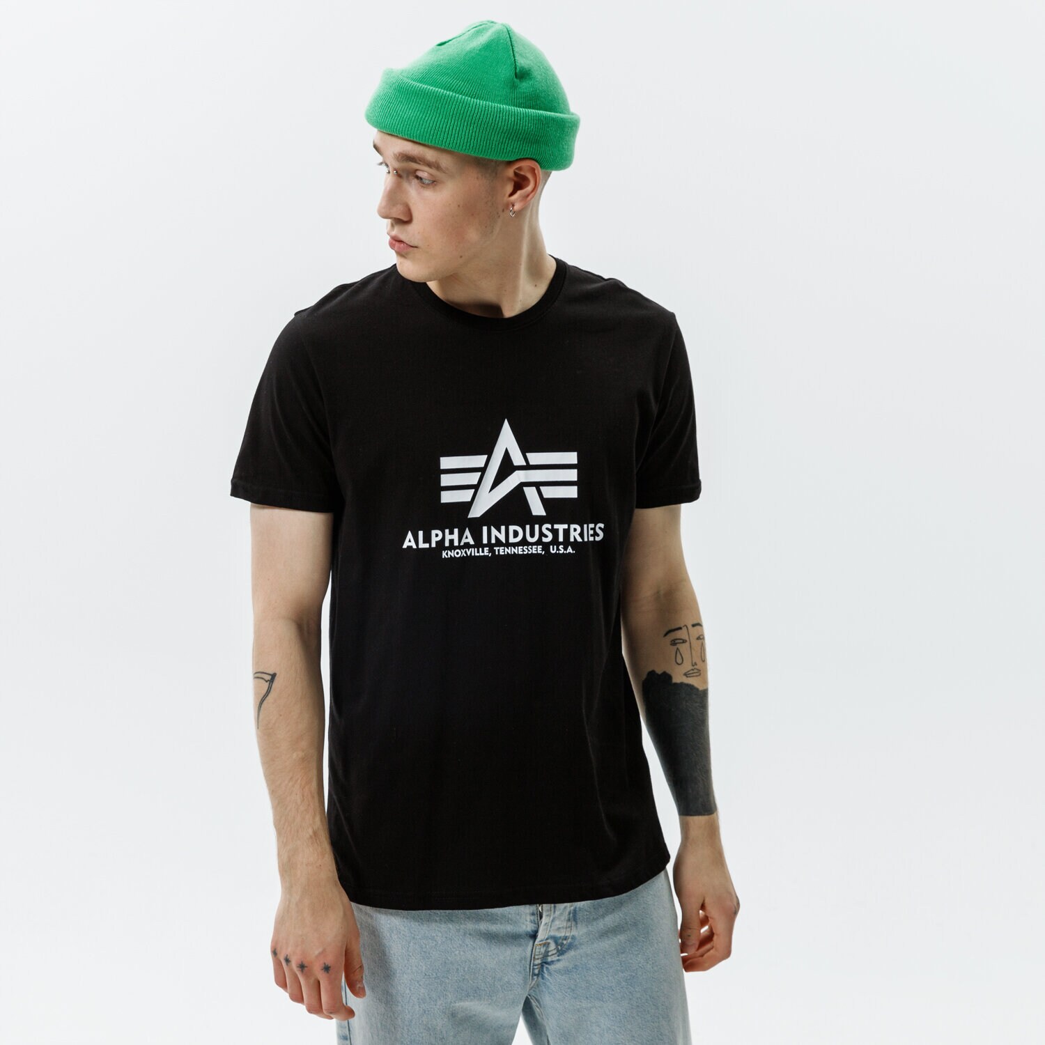 Bărbați tricou ALPHA INDUSTRIES TRICOU BASIC T 100501-03 Negru