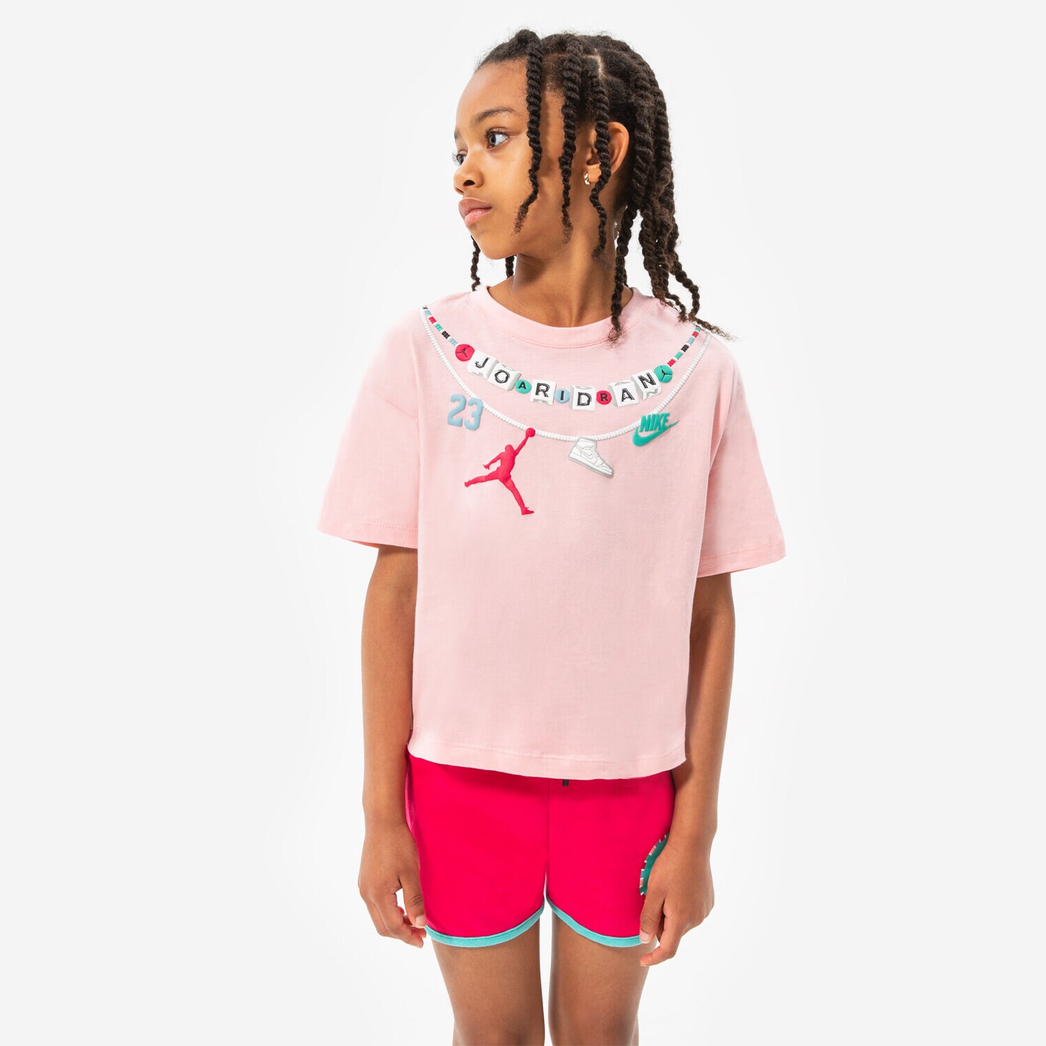 Copii tricou JORDAN TRICOU BUSTIERĂIDED JUMBO JM TEE GIRL 45B598-A6P Roz