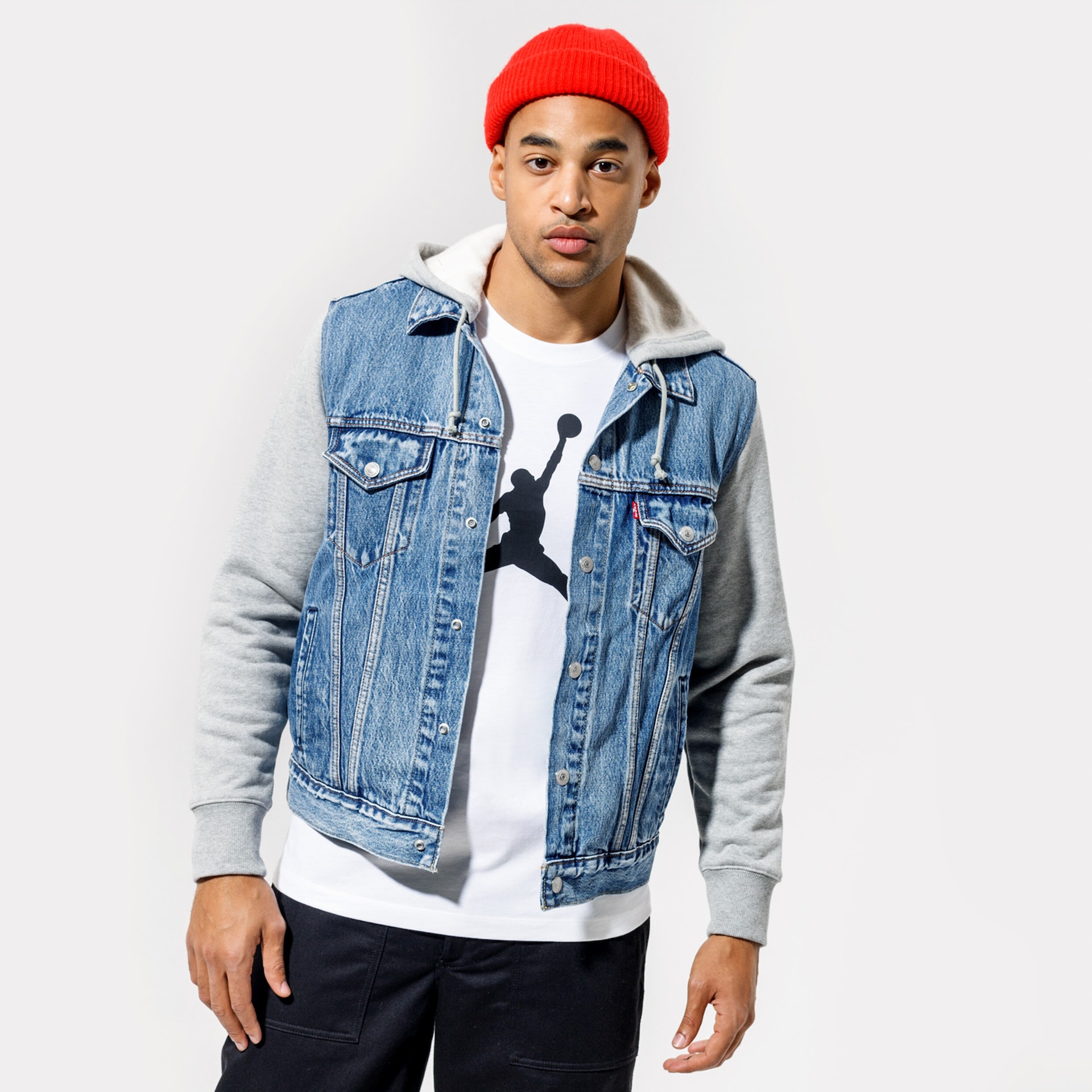 Bărbați jachetă LEVI'S JACHETĂ HYBRID HOODIE V TRUCKER A06320000 Albastru