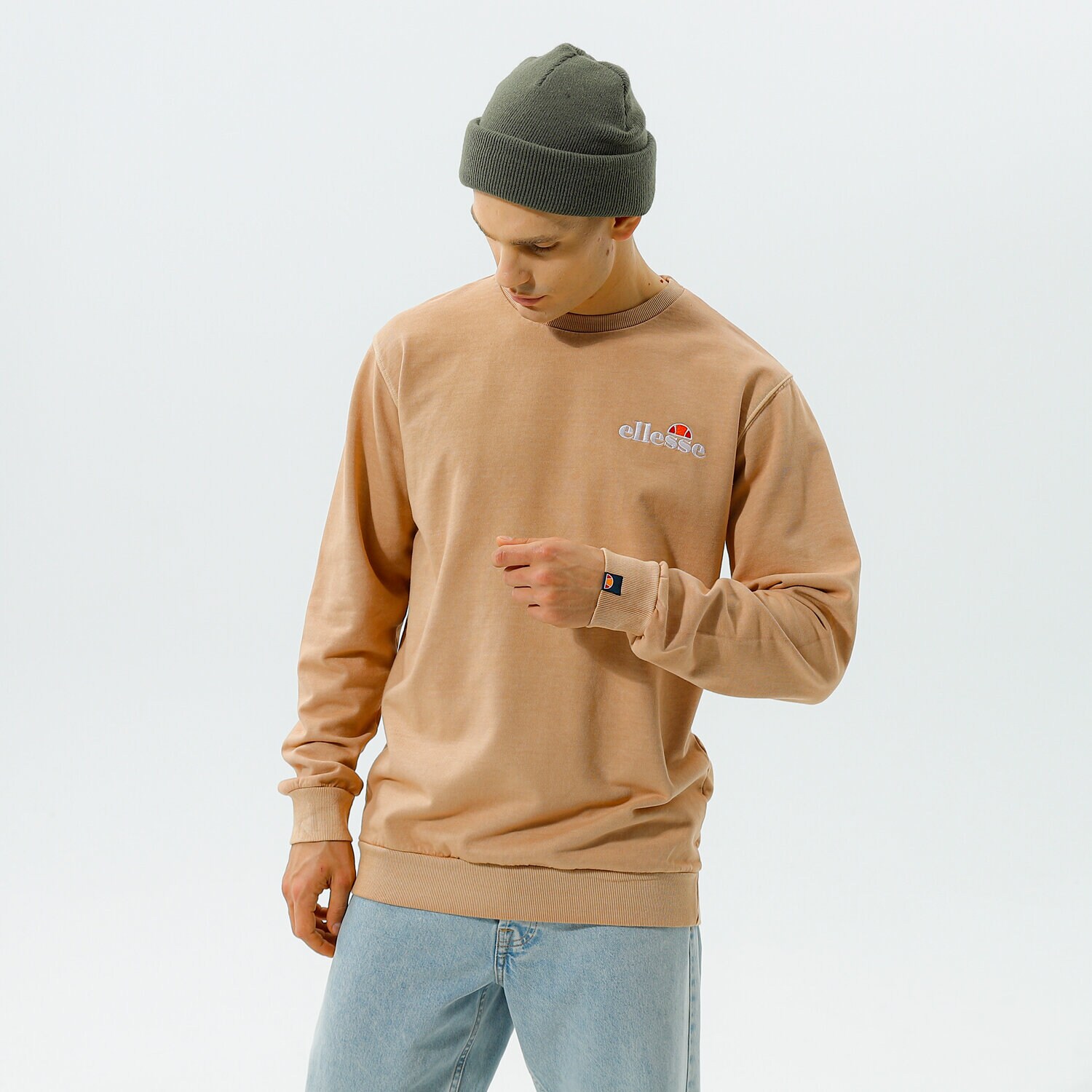 Bărbați bluză ELLESSE BLUZĂ CALENDULA SWEATSHIRT BEIGE SHK13145214 Bej
