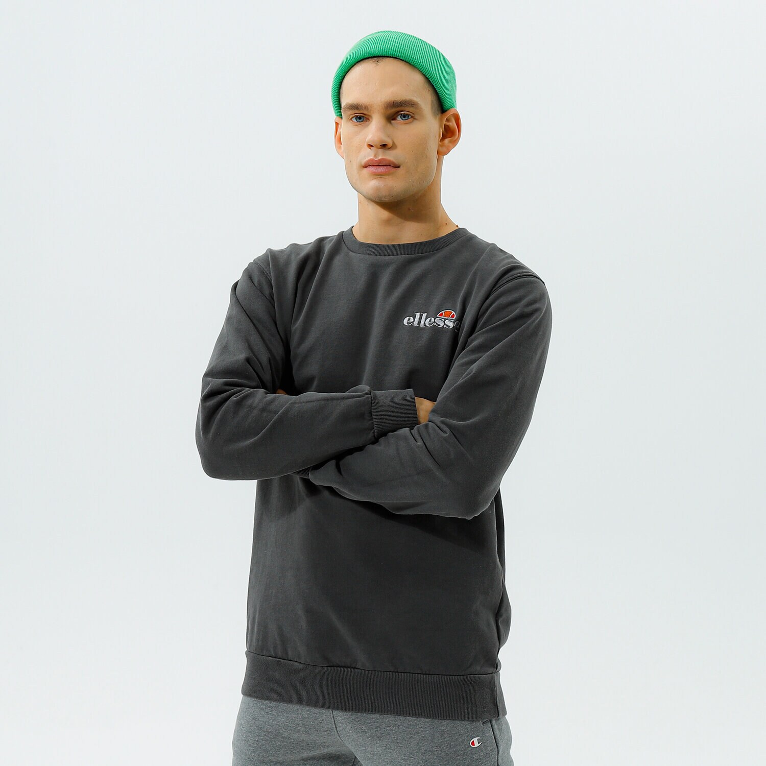 Bărbați bluză ELLESSE BLUZĂ CALENDULA SWEATSHIRT BLK SHK13145011 Negru
