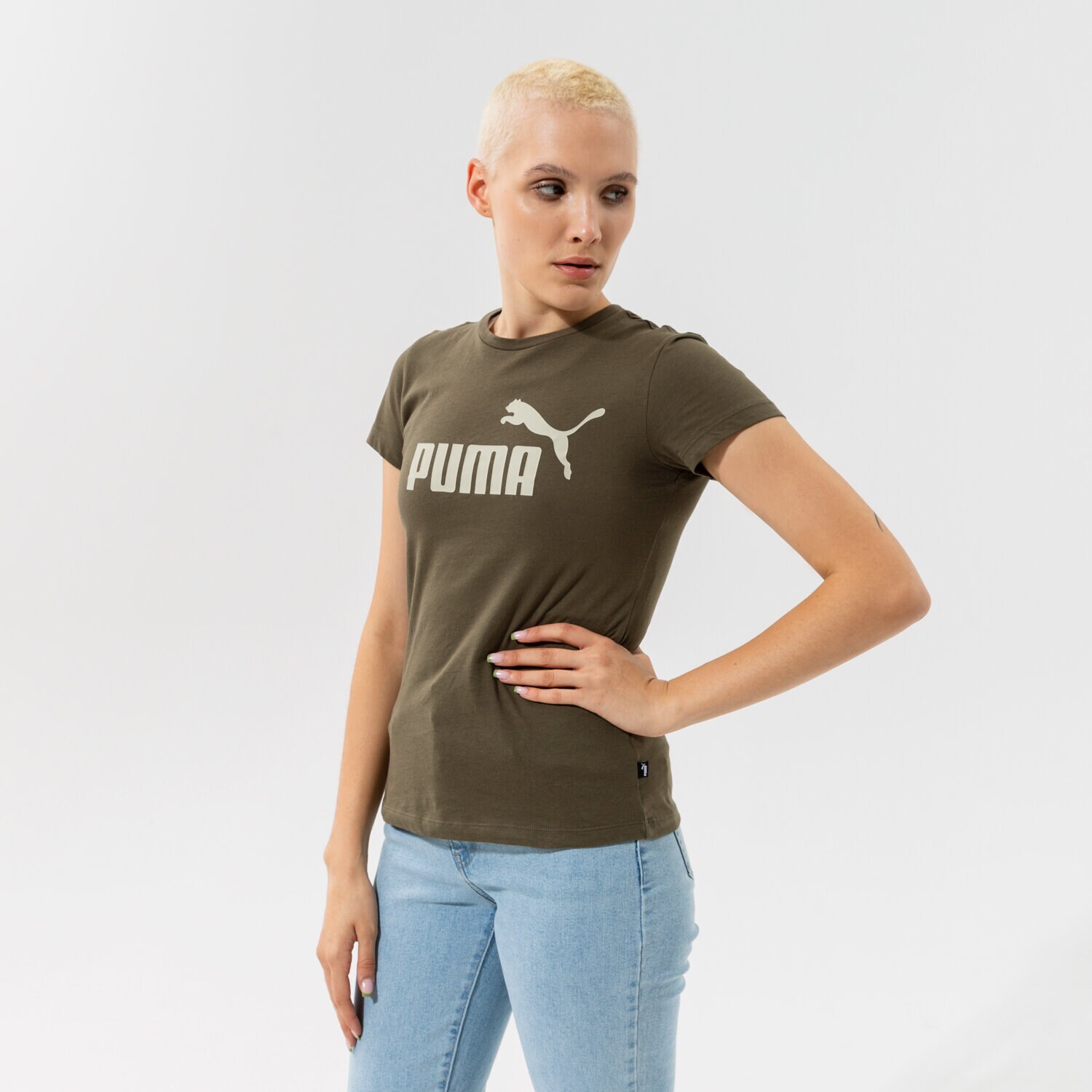 Femei tricou PUMA TRICOU ESS LOGO TEE (S) - GRAPE LEAF 58677544 Kaki