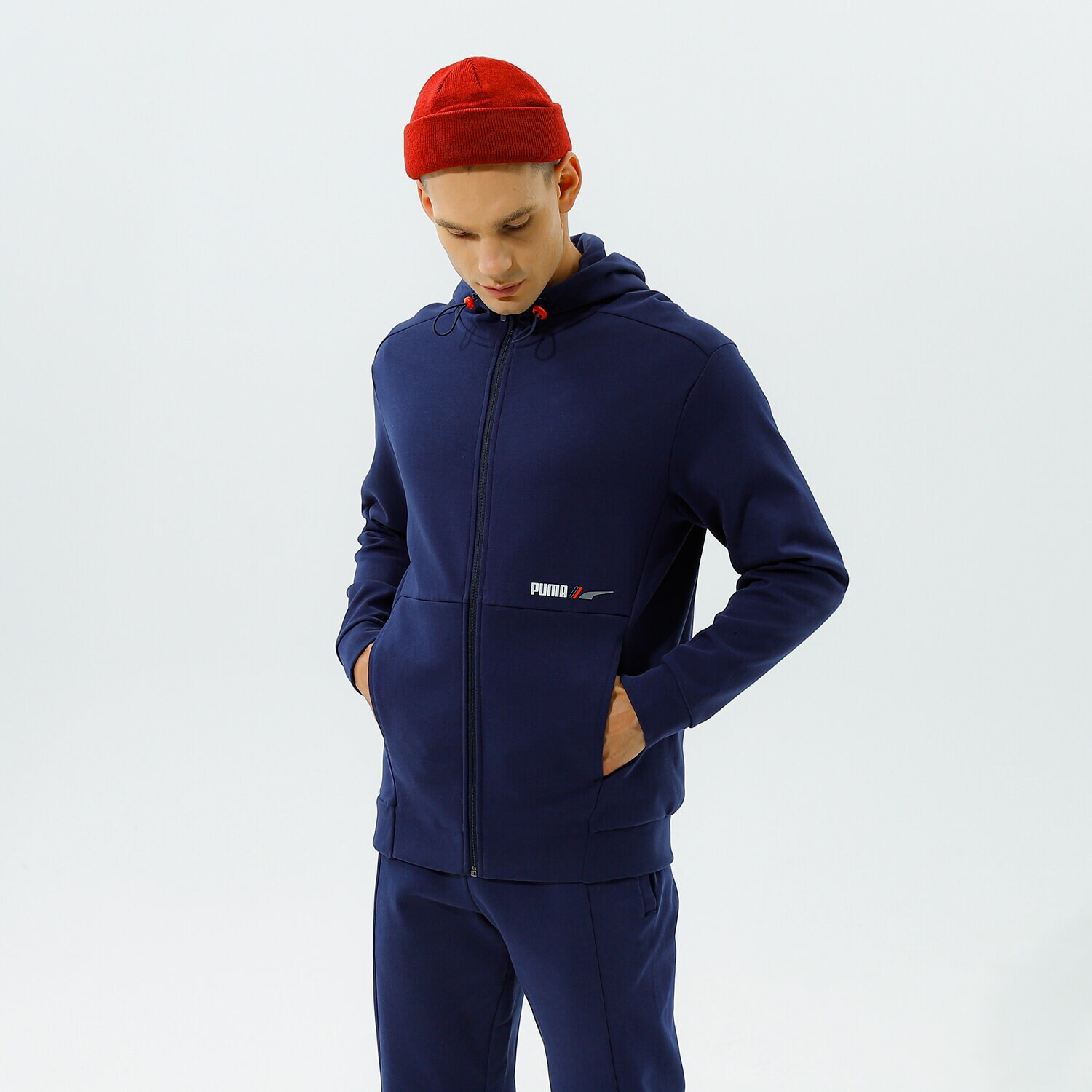 Bărbați bluză PUMA BLUZĂ RAD/CAL FZ DK   PEACOAT PEACOAT 58938806 Bleumarin