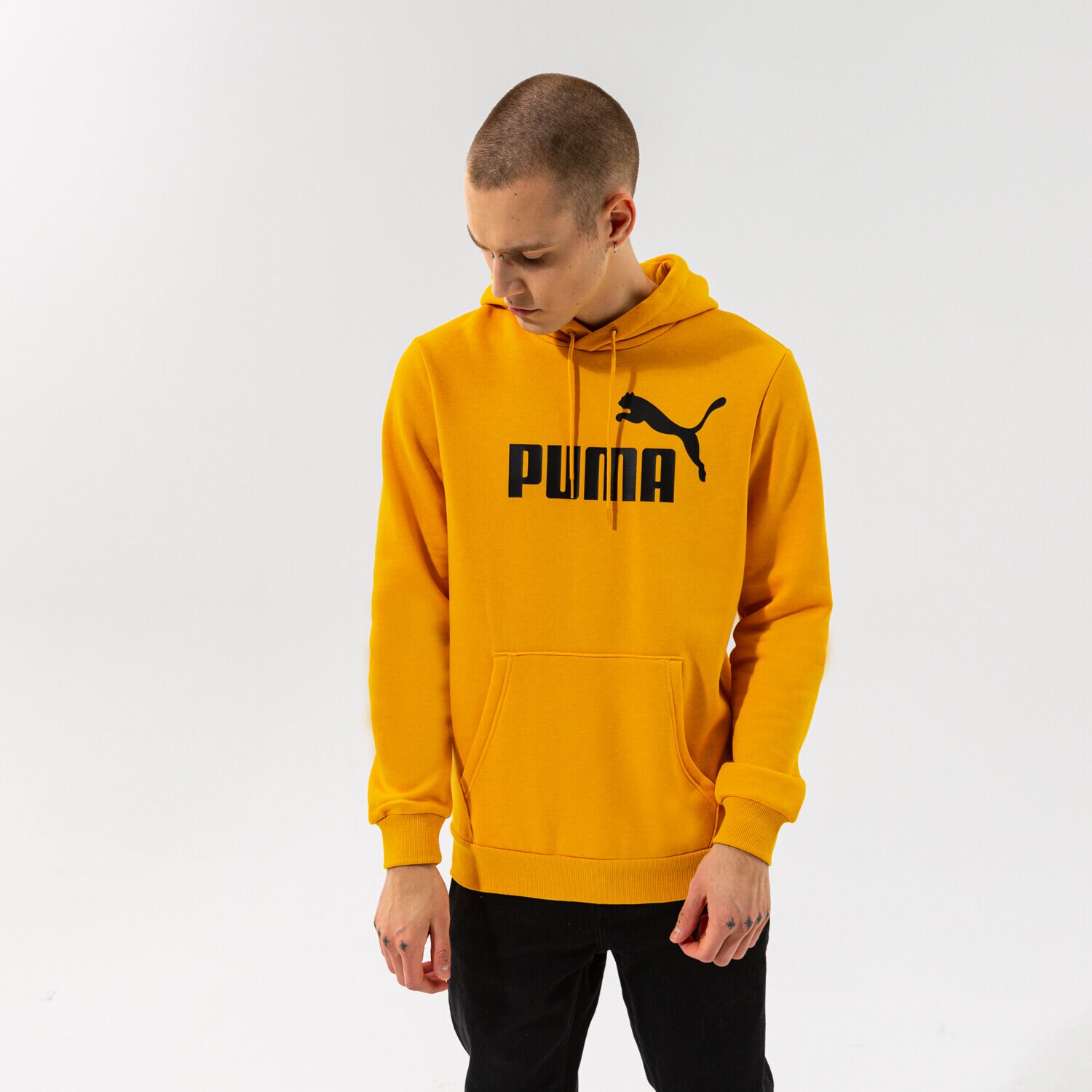 Bărbați bluză PUMA BLUZĂ CU GLUGĂ ESS HEATHER HOODIE FL - MINERAL YELLOW 58673937 Galben