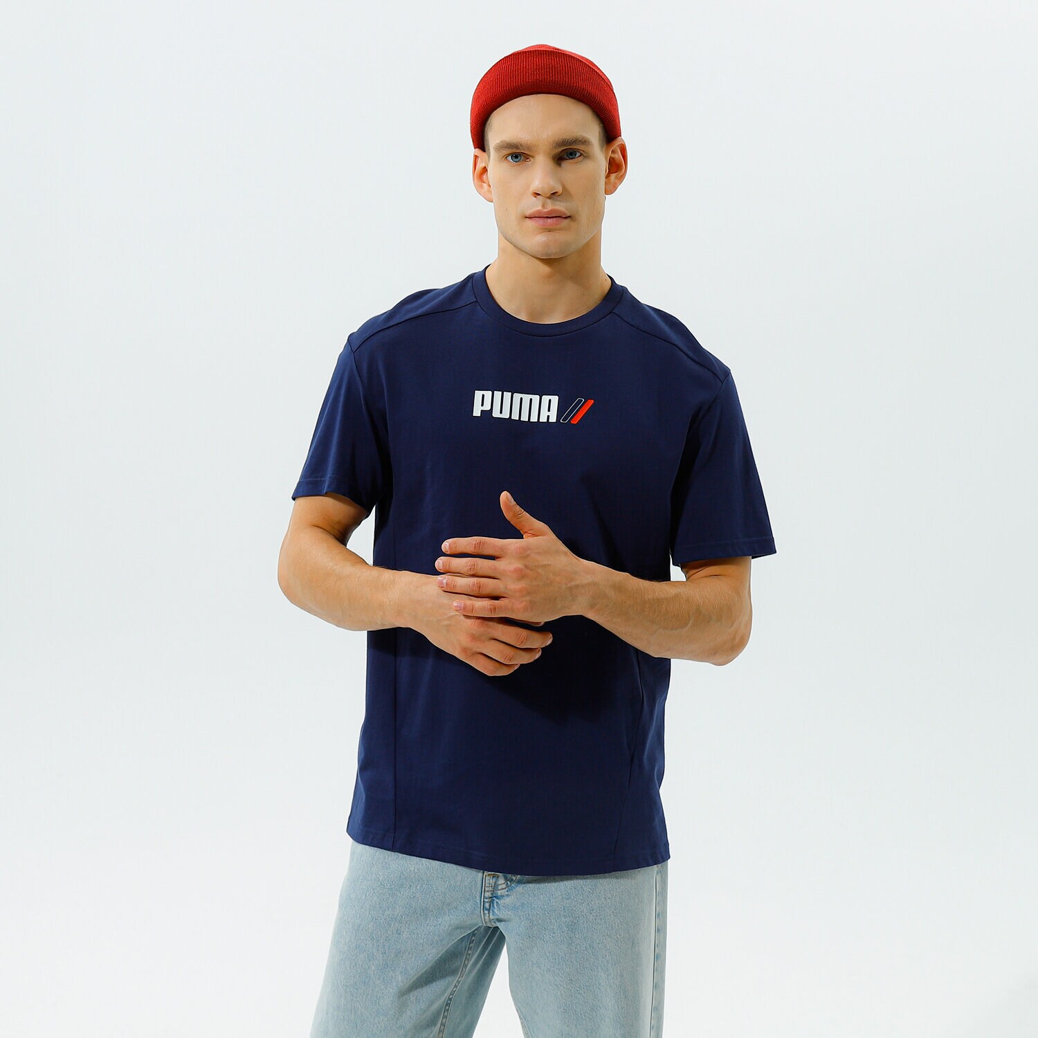 Bărbați tricou PUMA TRICOU RAD/CAL TEE - PEACOAT 58938506 Bleumarin