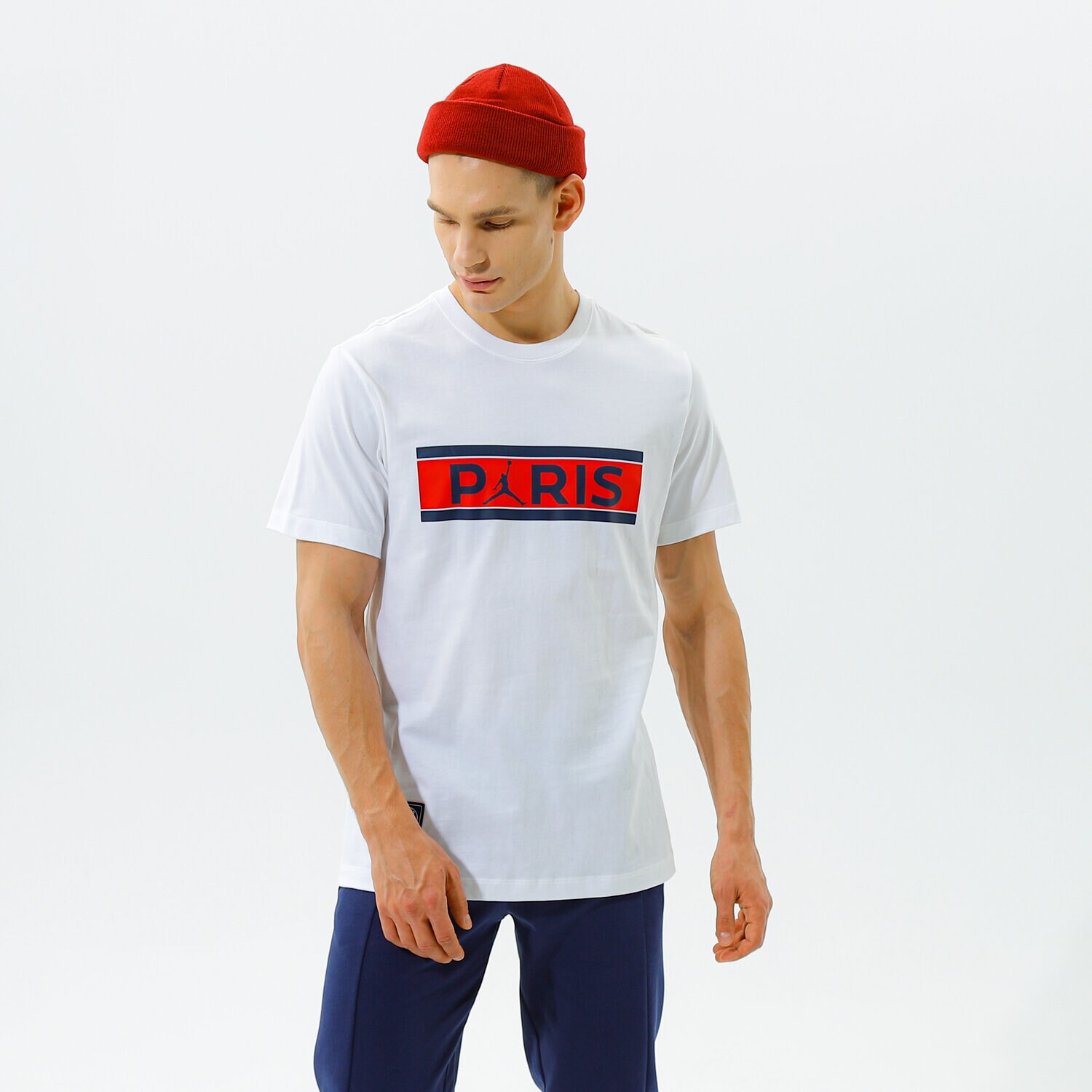Bărbați tricou JORDAN TRICOU PARIS SAINT-GERMAIN WORDMARK DB6510-100 Alb