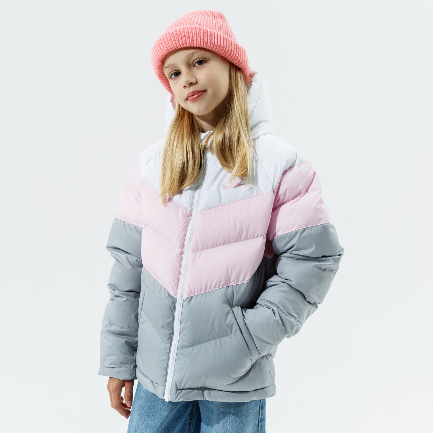 Jachetă de sezon pentru copii (primăvară/toamnă) NIKE JACHETĂ DE IARNĂ NIKE SPORTSWEAR GIRL CU9157-107 Roz