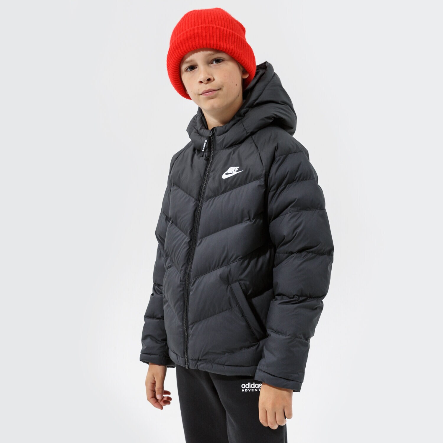 Jachetă de sezon pentru copii (primăvară/toamnă) NIKE JACHETĂ DE IARNĂ SPORTSWEAR   PADDED JACKET JUNIOR U CU9157-010 Negru