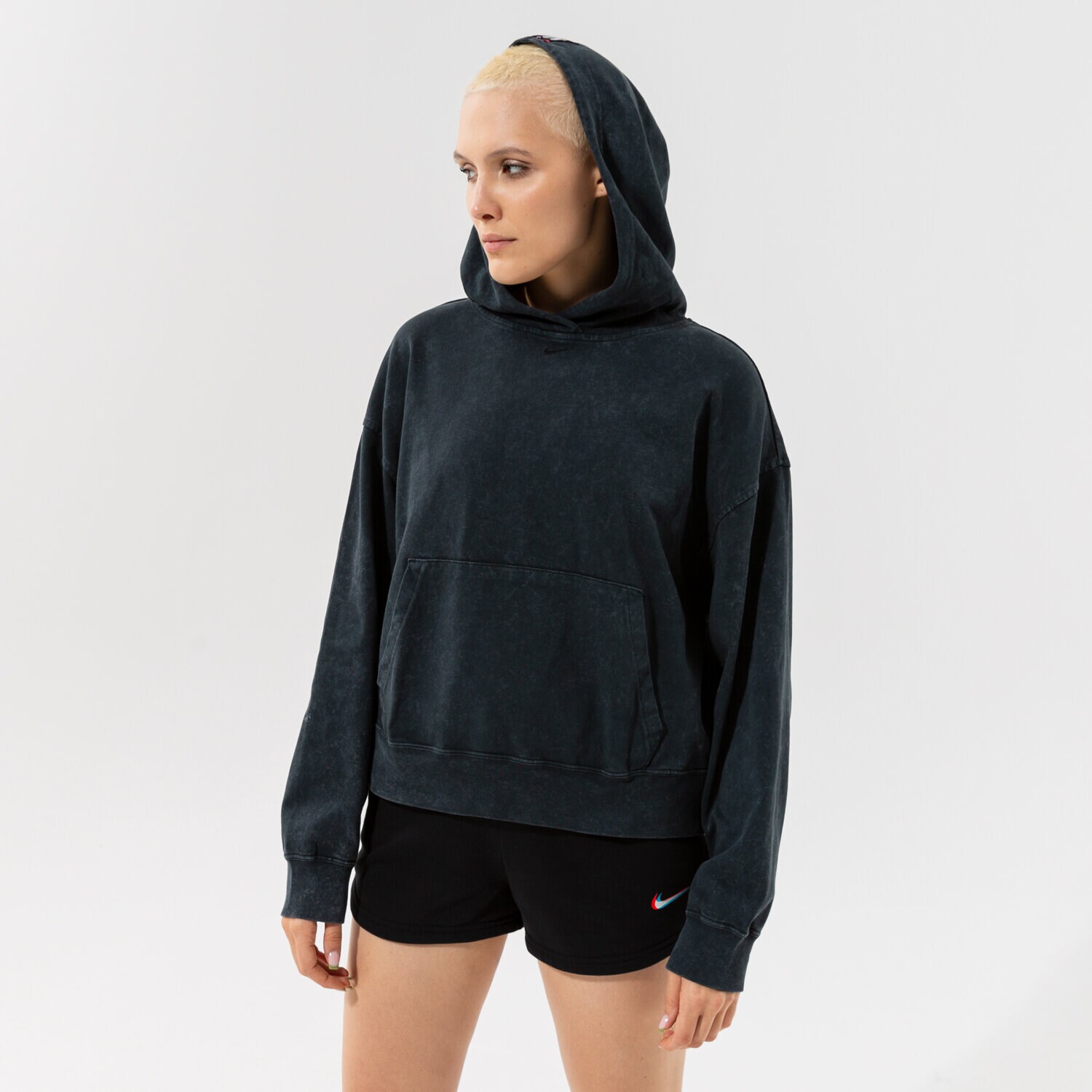 Femei bluză NIKE BLUZĂ CU GLUGĂ W NSW WASH HOODIE CZ9854-010 Negru