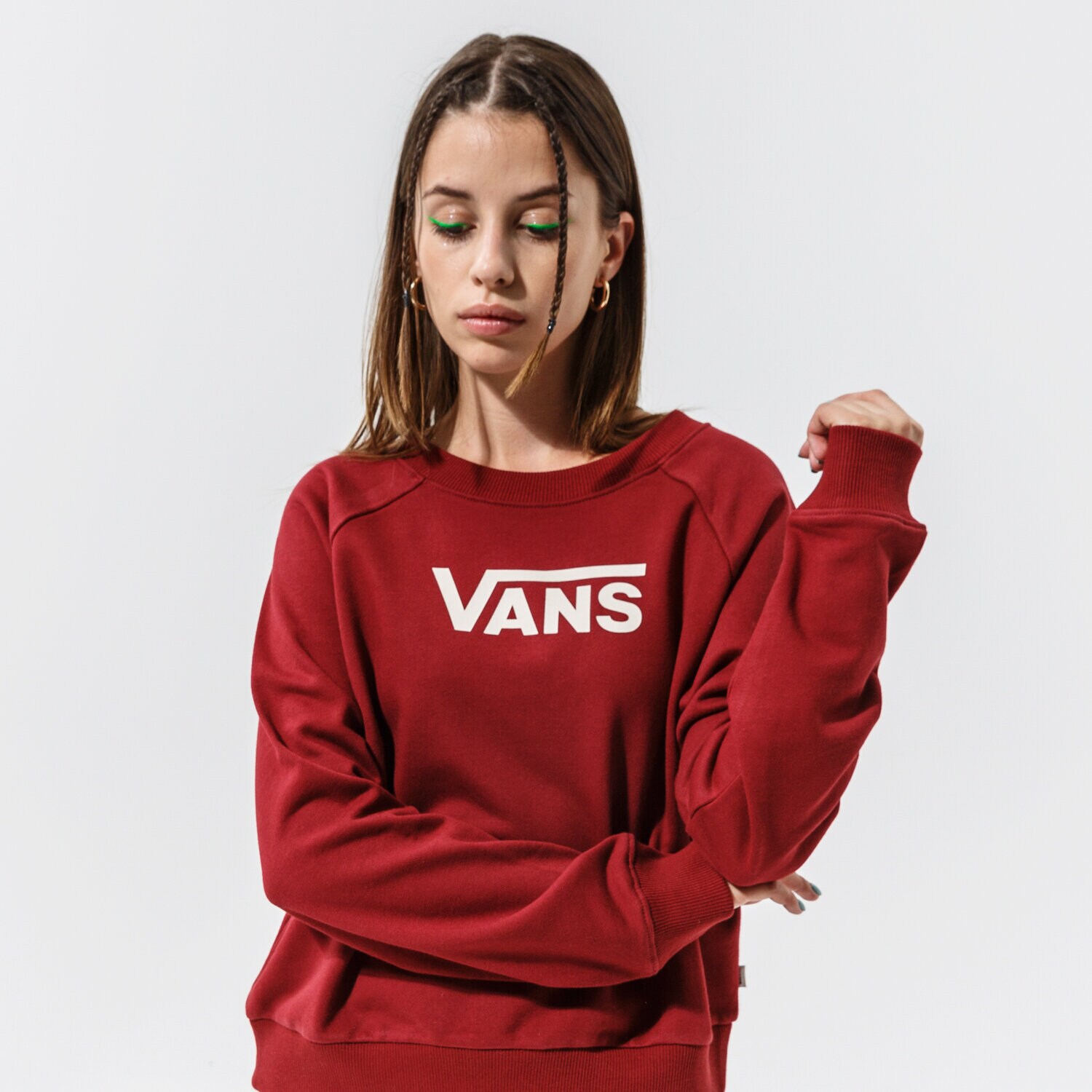 Femei bluză VANS BLUZĂ FLYING V FT BOXY CREW VN0A47THZBS1 Bordo