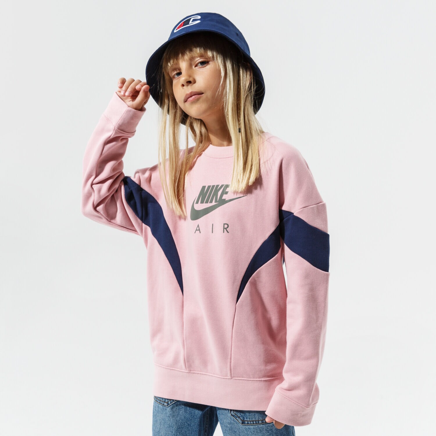 Copii bluză NIKE BLUZĂ G NSW AIR FT BF CREW GIRL DD7135-630 Roz