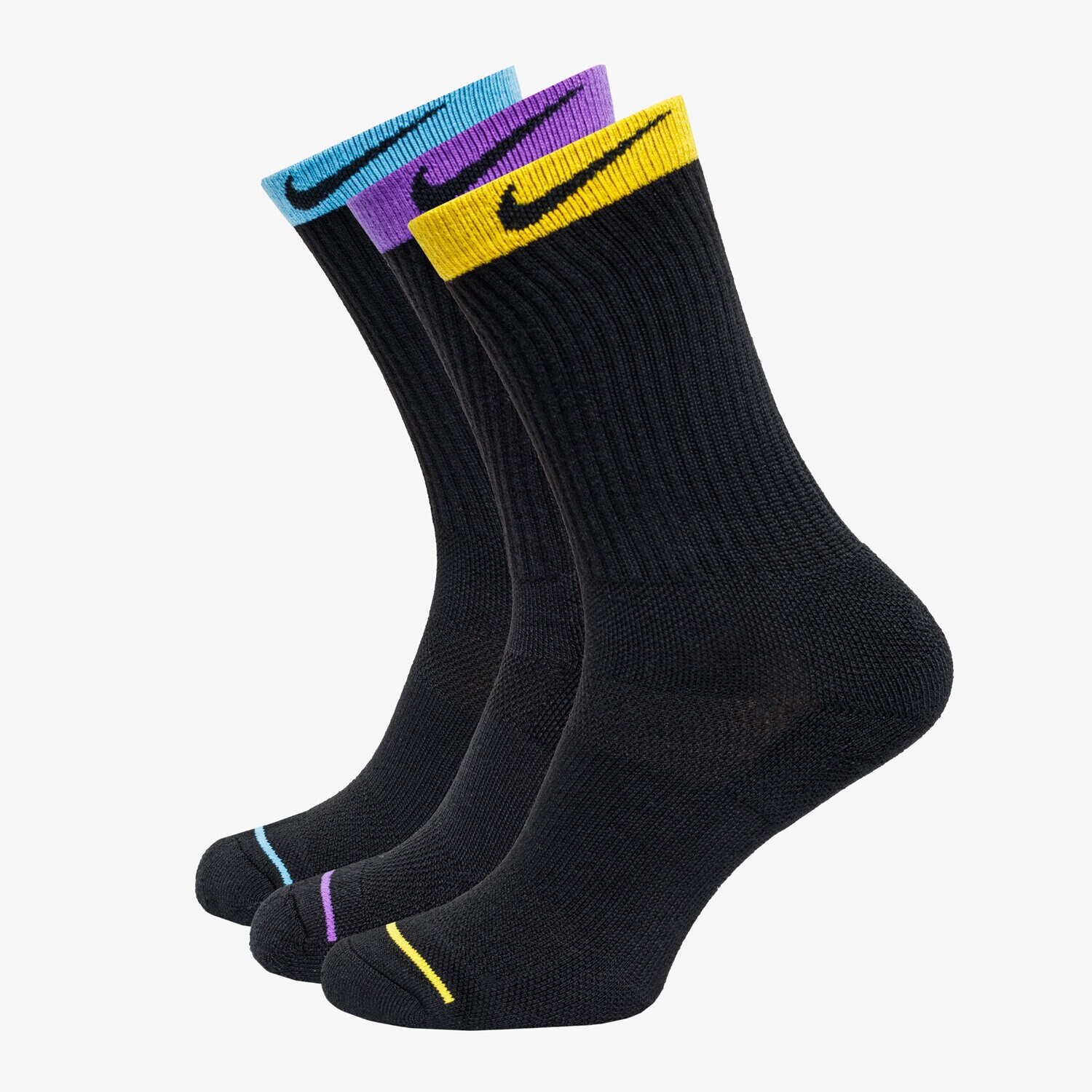 Femei șosete NIKE ȘOSETE U NK CREW 3PR HEMTAPE DA5043-010 Negru