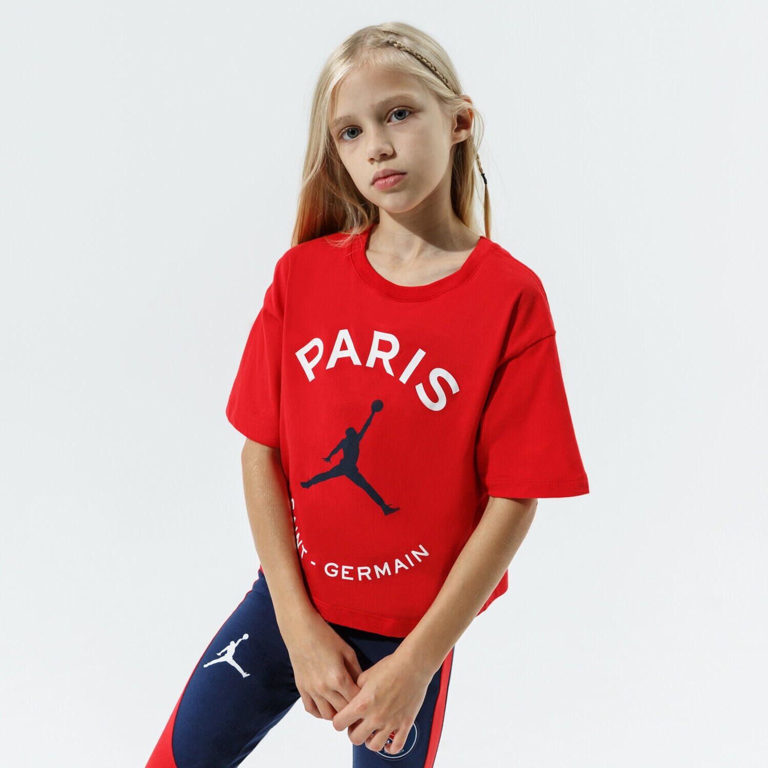Copii tricou JORDAN TRICOU PSG BOXY TEE GIRL 4JA590-U10 Roșu