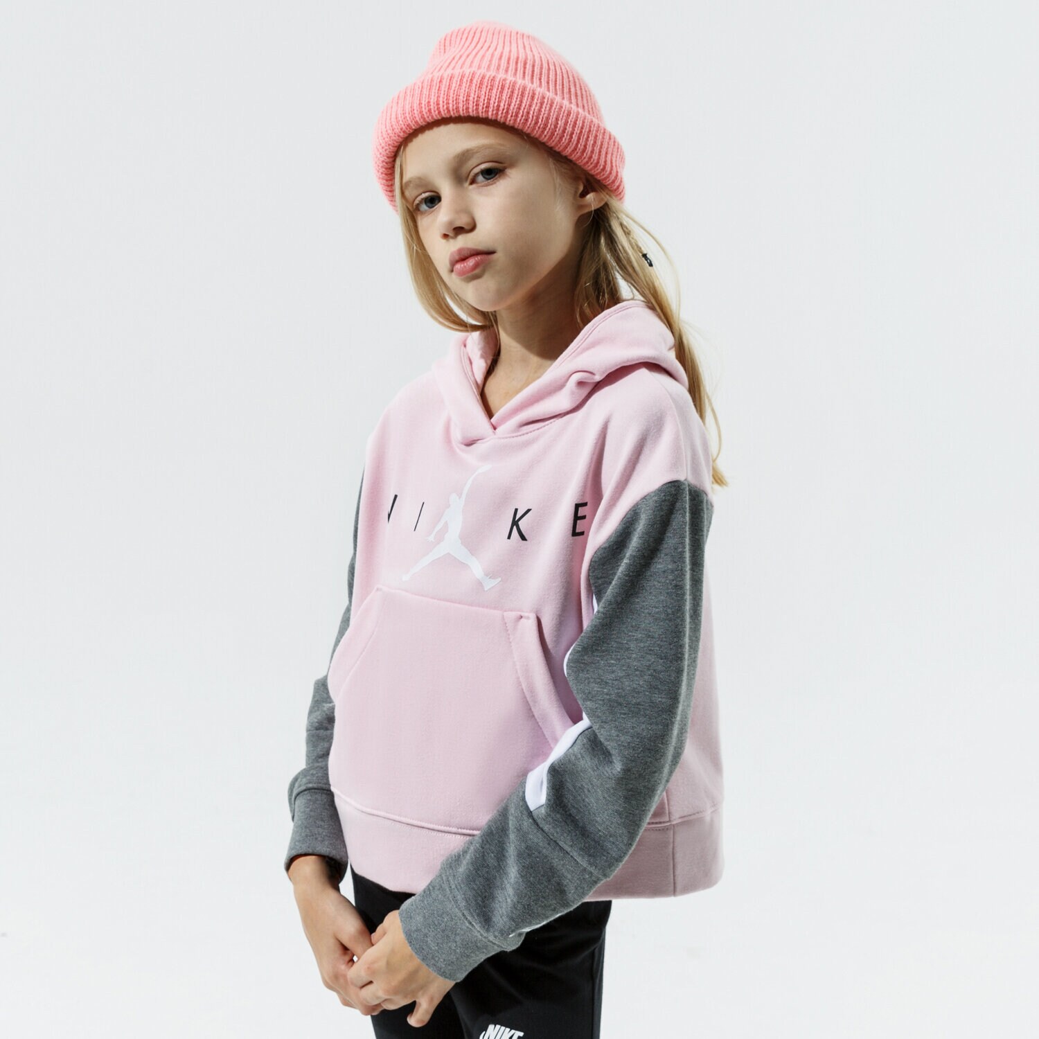 Copii bluză JORDAN BLUZĂ CU GLUGĂ JUMPMAN BY NIKE HOODIE GIRL 45A761-A9Y Roz