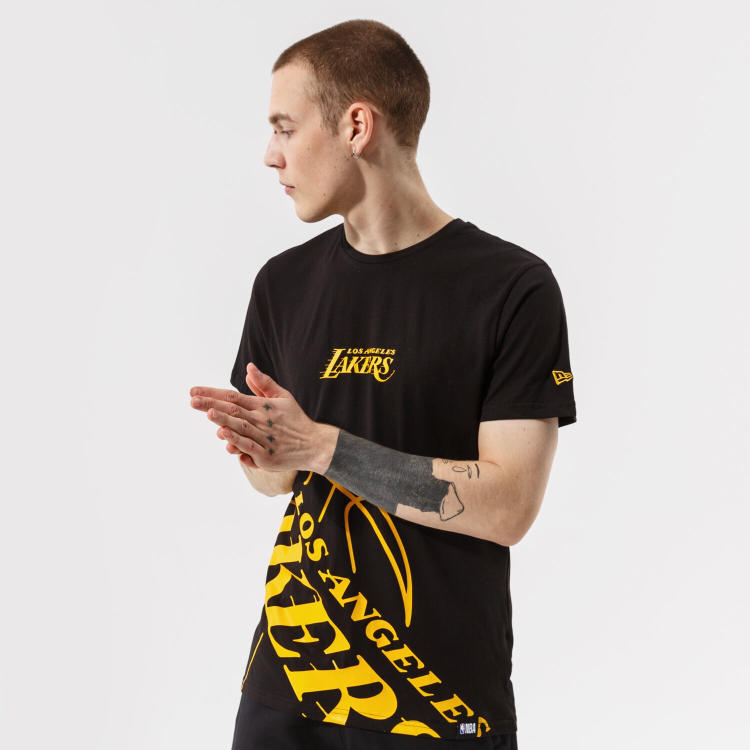 Bărbați tricou NEW ERA TRICOU NBA ENLARGED LOGO TEE LOSLAK BLK 12827219 Negru
