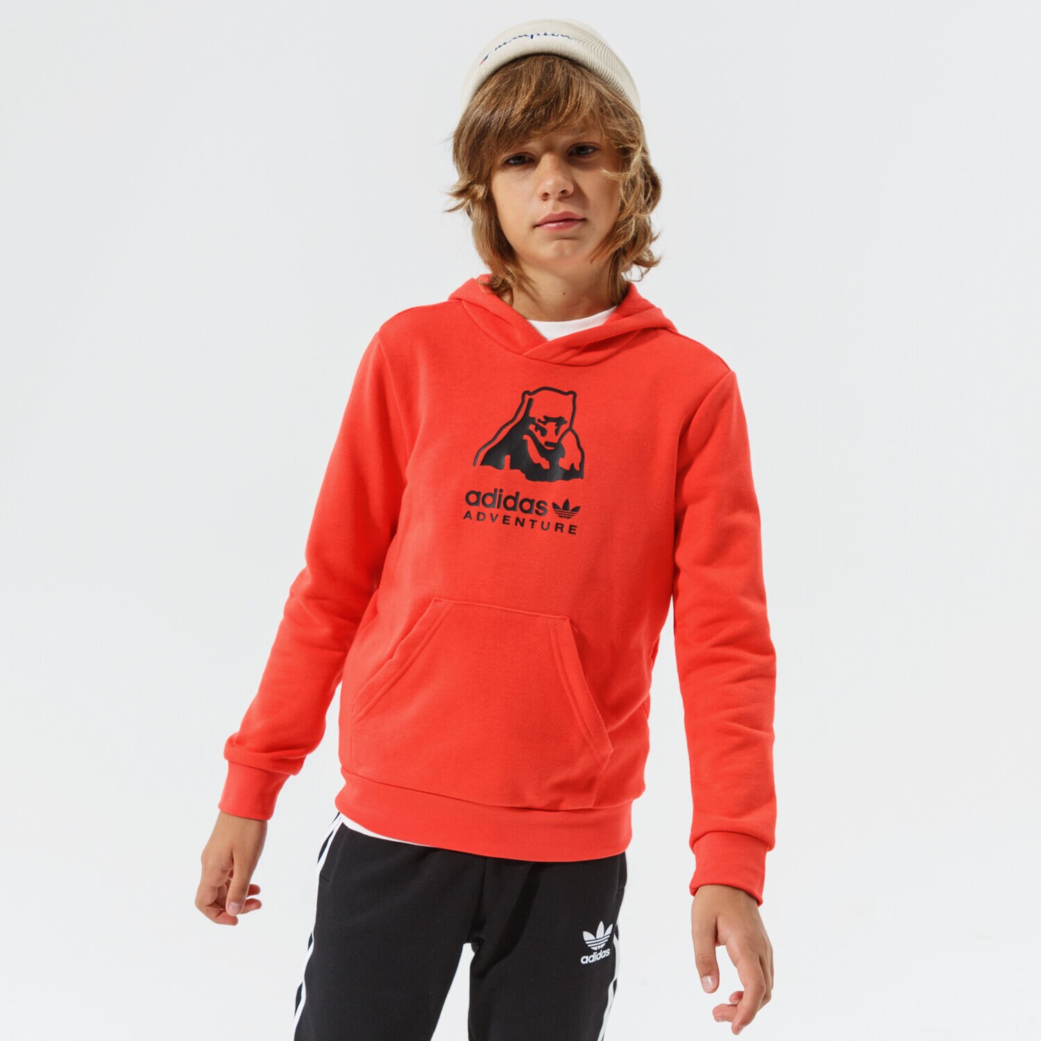 Copii bluză ADIDAS BLUZĂ CU GLUGĂ HOODIE BOY H31226 Roșu