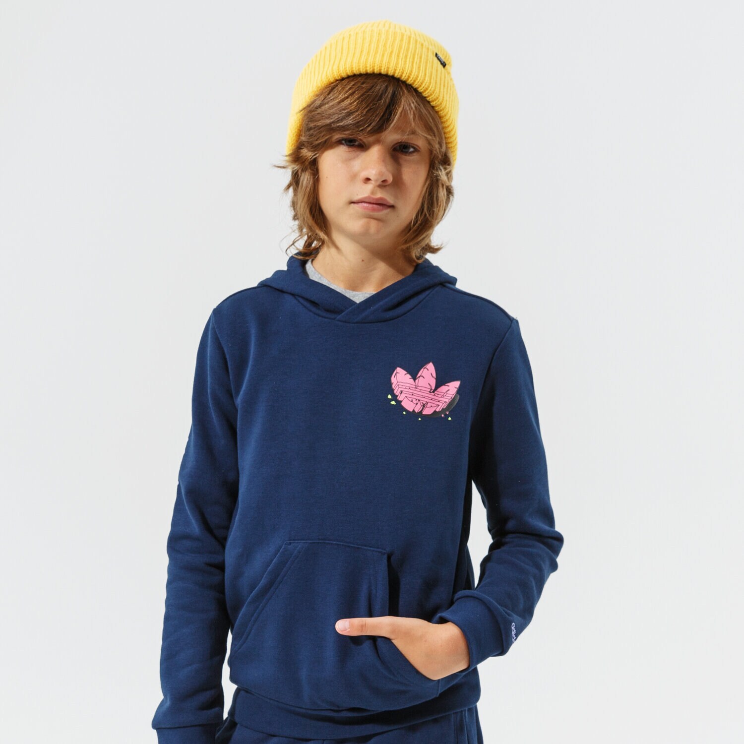 Copii bluză ADIDAS BLUZĂ CU GLUGĂ HOODIE BOY H22639 Bleumarin