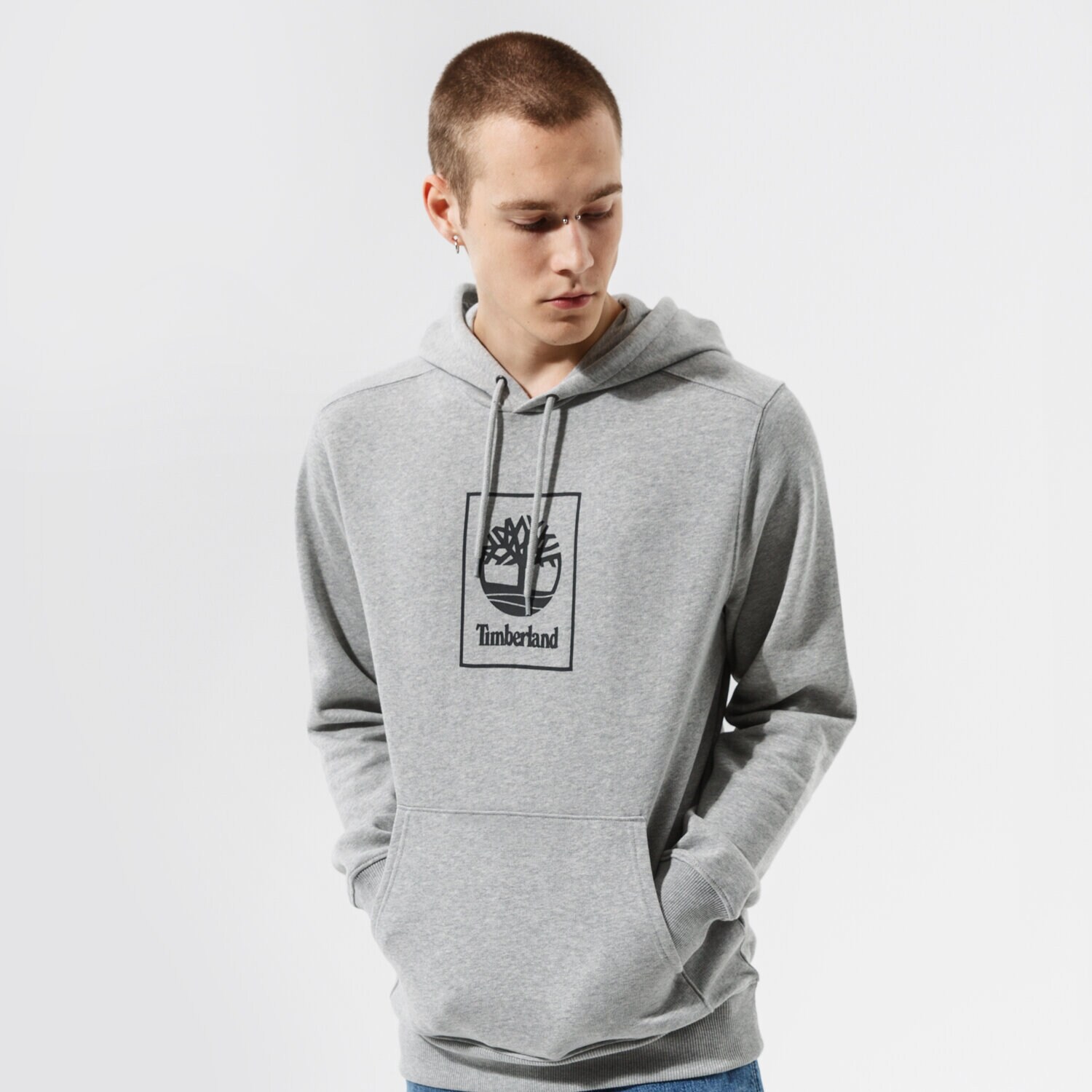 Bărbați bluză TIMBERLAND BLUZĂ CU GLUGĂ TREE LOGO HOODED MEDIUM GREY HEATH TB0A5PHM0521 Gri