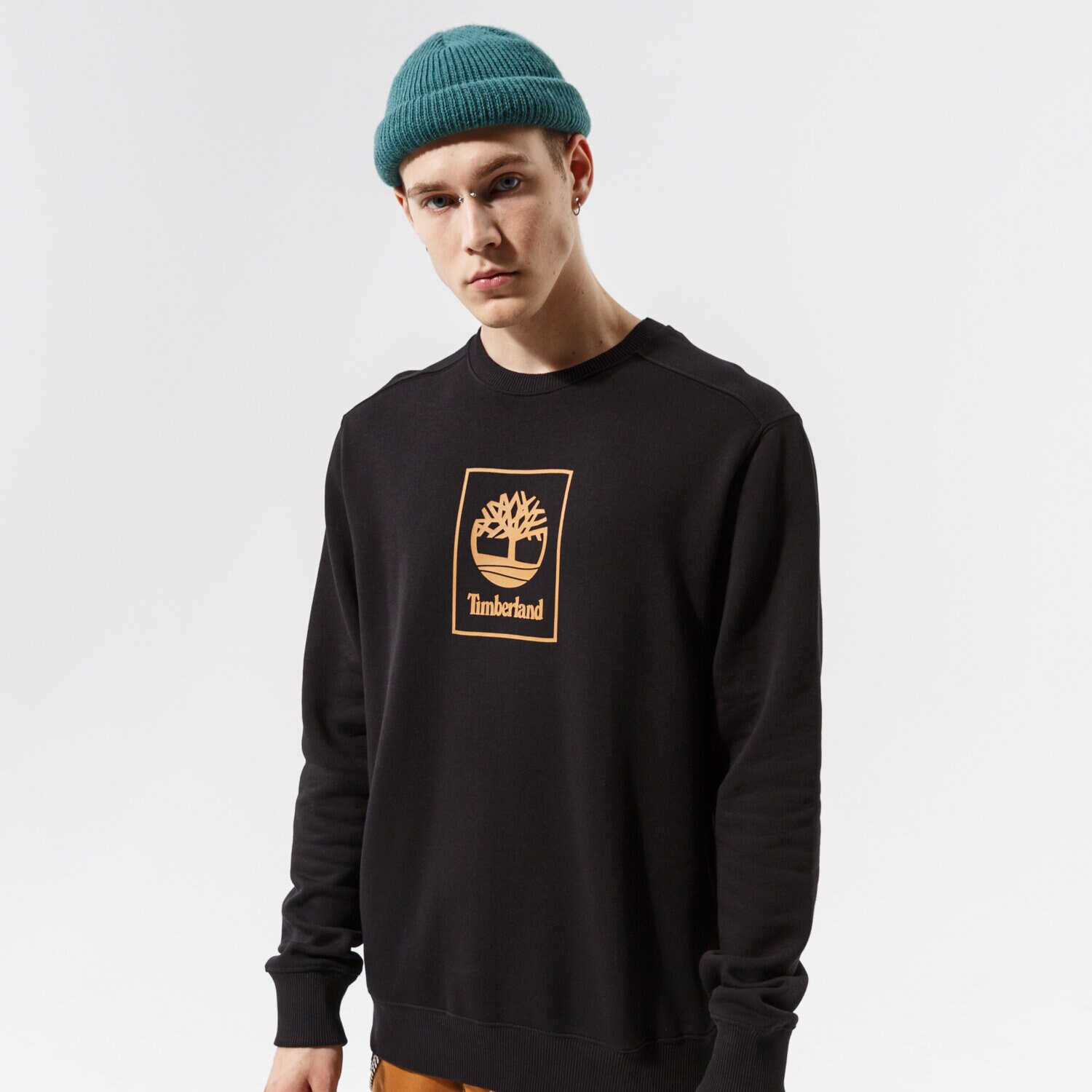 Bărbați bluză TIMBERLAND BLUZĂ TREE LOGO CREW BLACK TB0A5PJ80011 Negru
