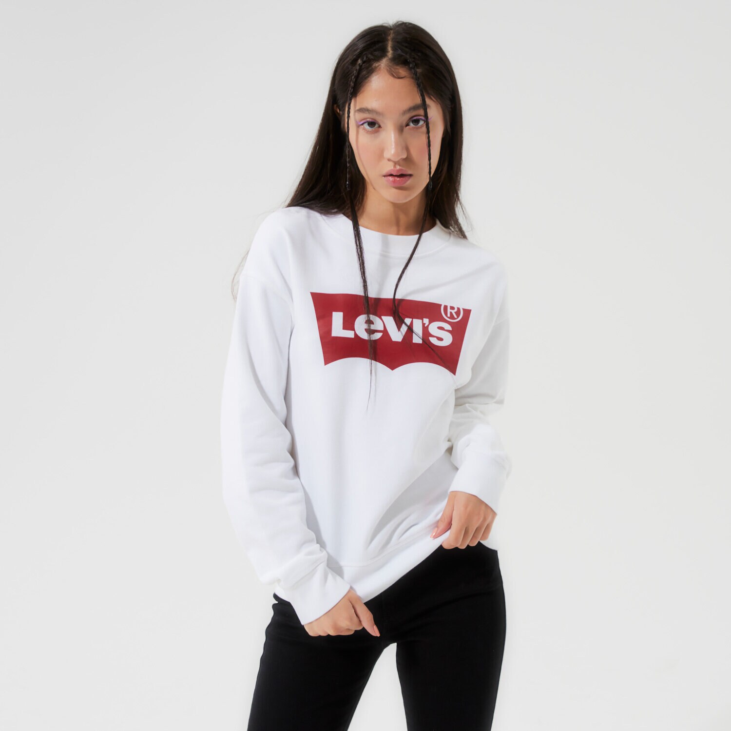 Femei bluză LEVI'S BLUZĂ GRAPHIC STANDARD CREW 18686-0011 Alb