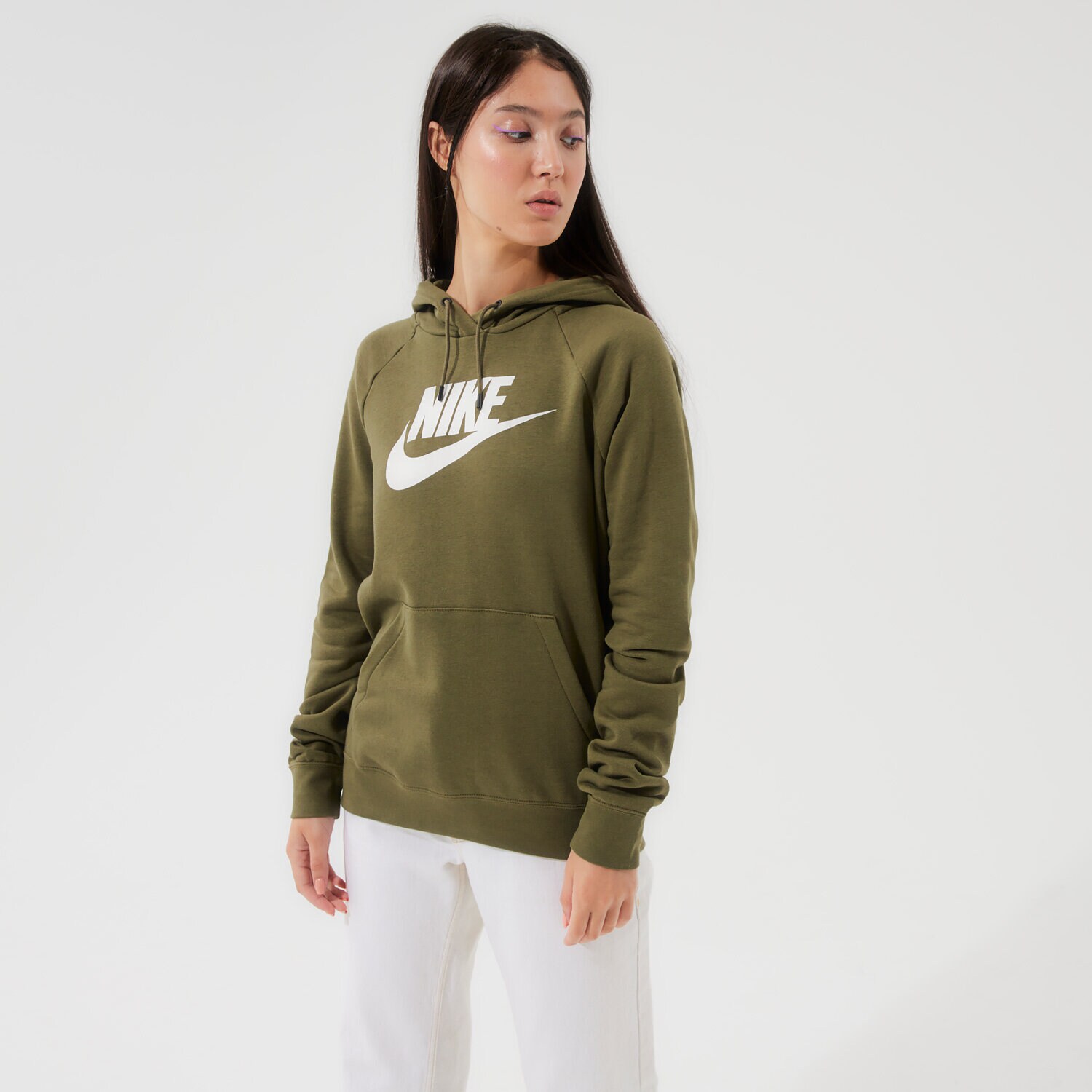 Femei bluză NIKE BLUZĂ CU GLUGĂ SPORTSWEAR ESSENTIAL BV4126-222 Kaki