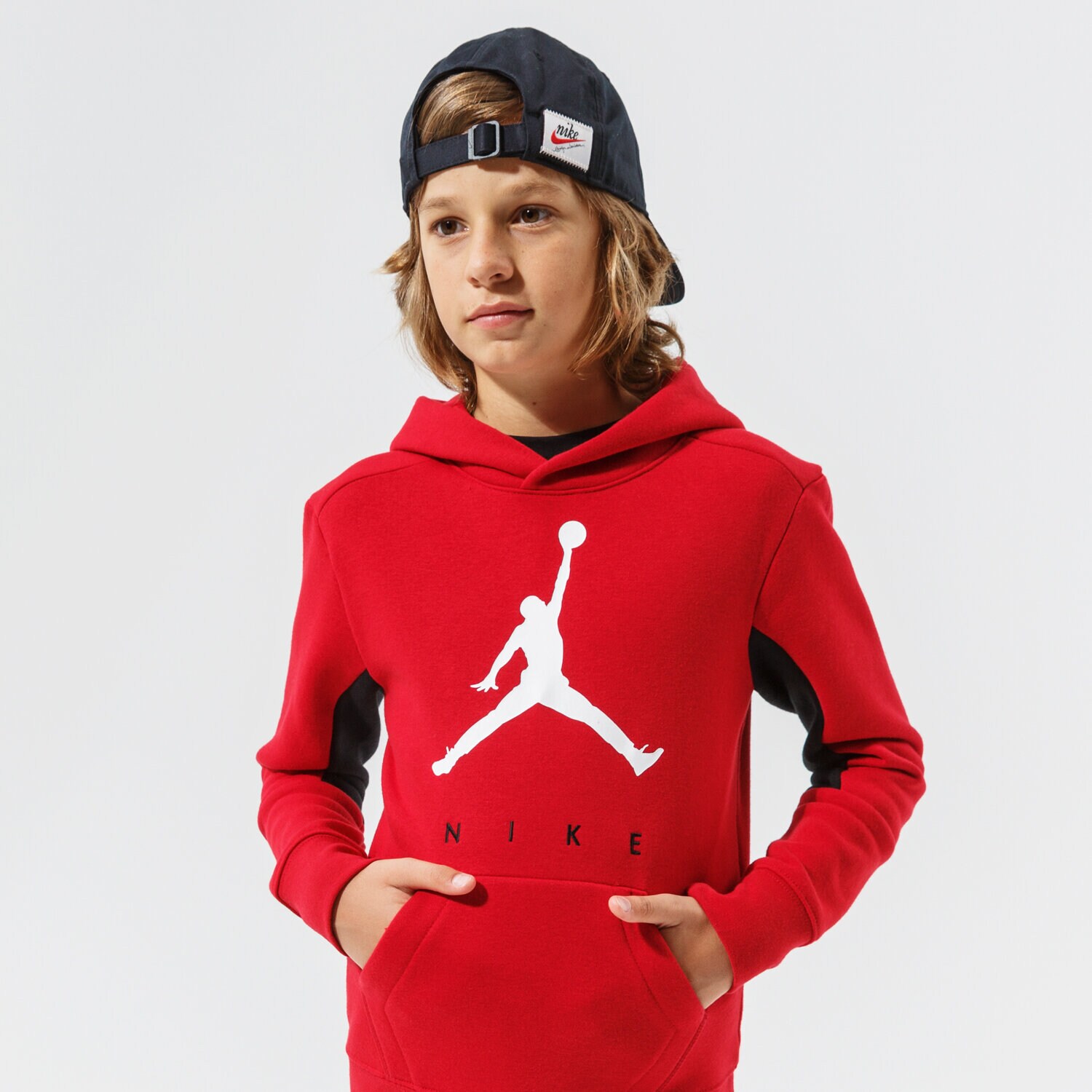 Copii bluză JORDAN BLUZĂ CU GLUGĂ JUMPMAN BY NIKE PO BOY 95A675-R78 Roșu