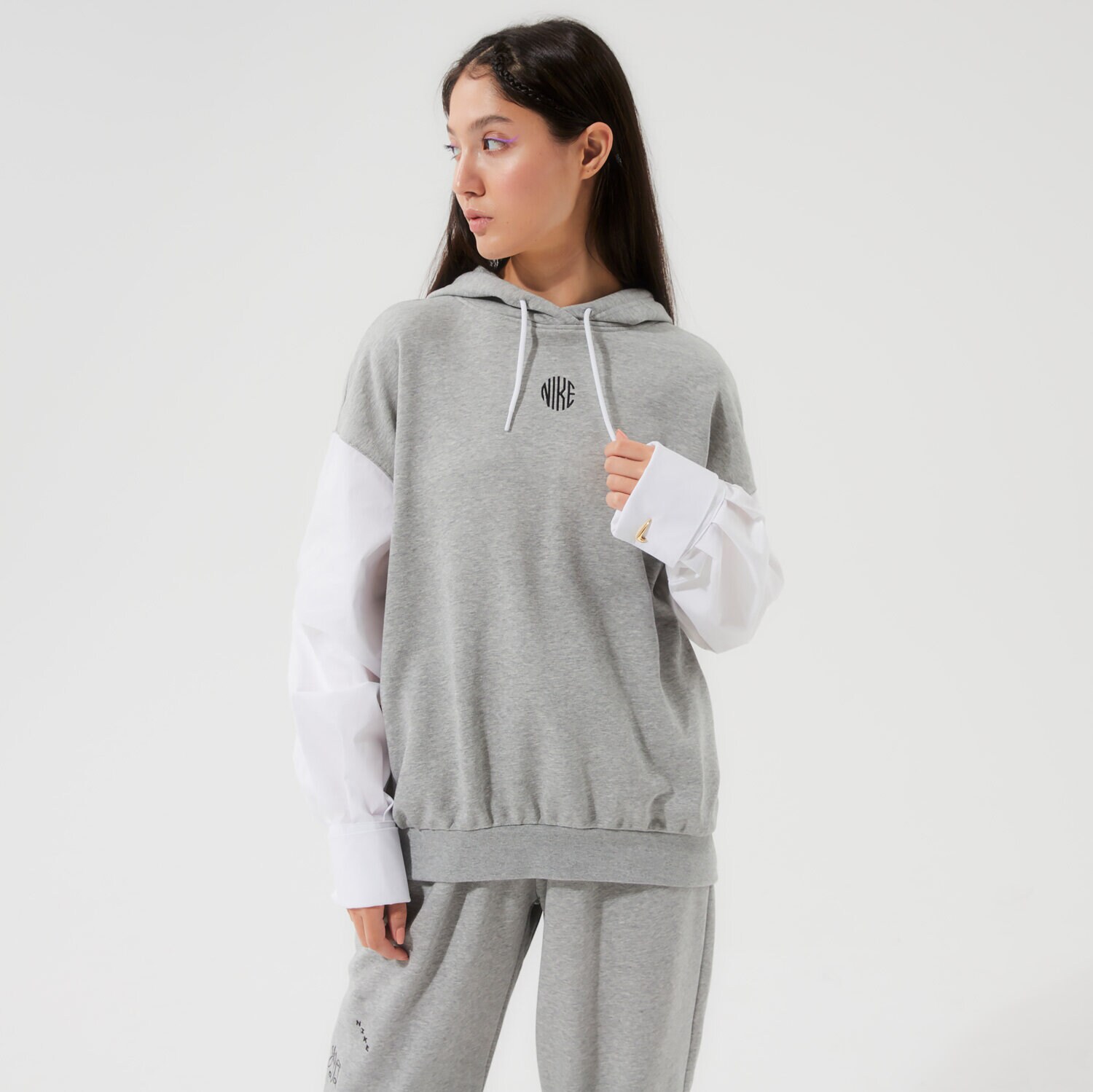 Femei bluză NIKE BLUZĂ CU GLUGĂ W NSW ICN CLSH FLC GX HOODIE DD5052-063 Gri