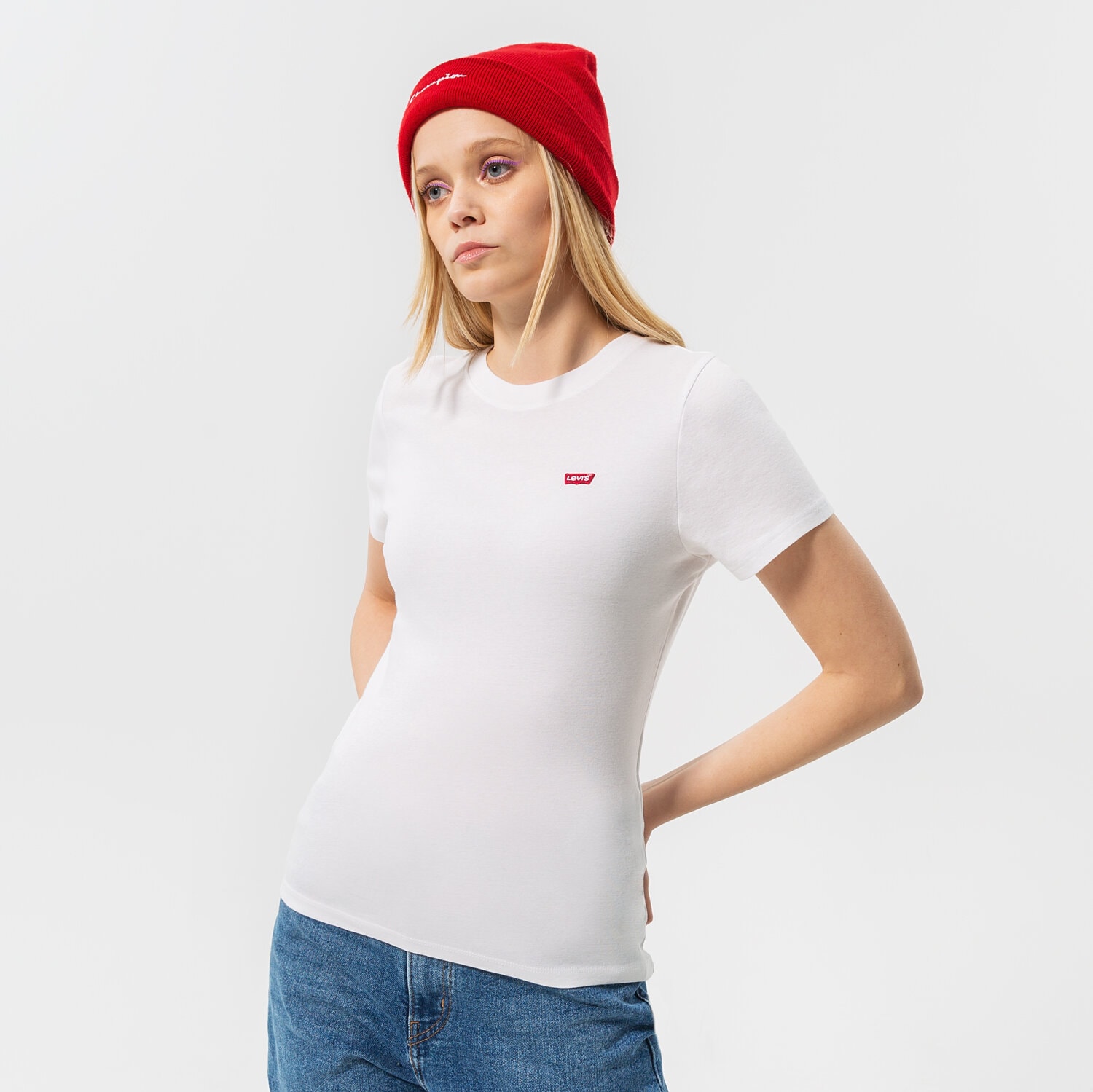 Femei tricou LEVI'S TRICOU SS RIB BABY TEE 37697-0000 Alb