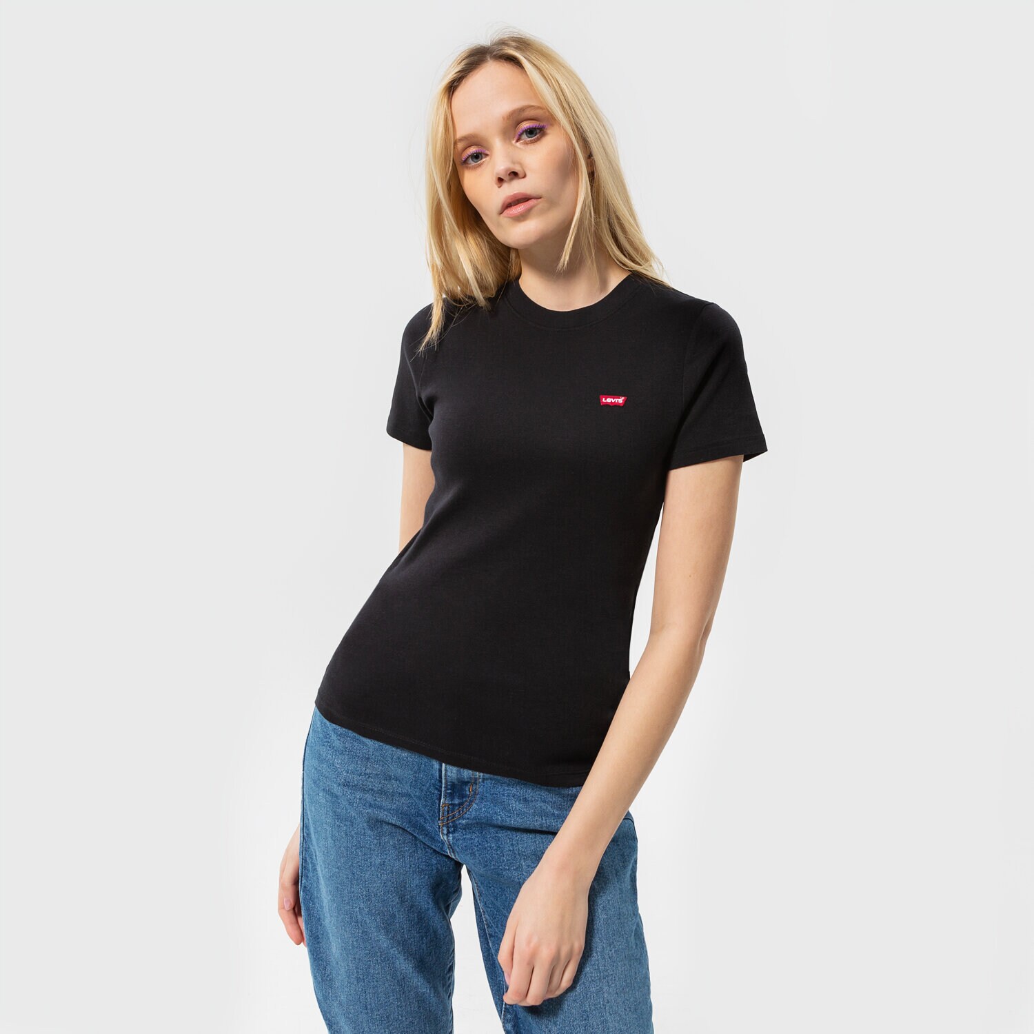 Femei tricou LEVI'S TRICOU SS RIB BABY TEE 37697-0001 Negru