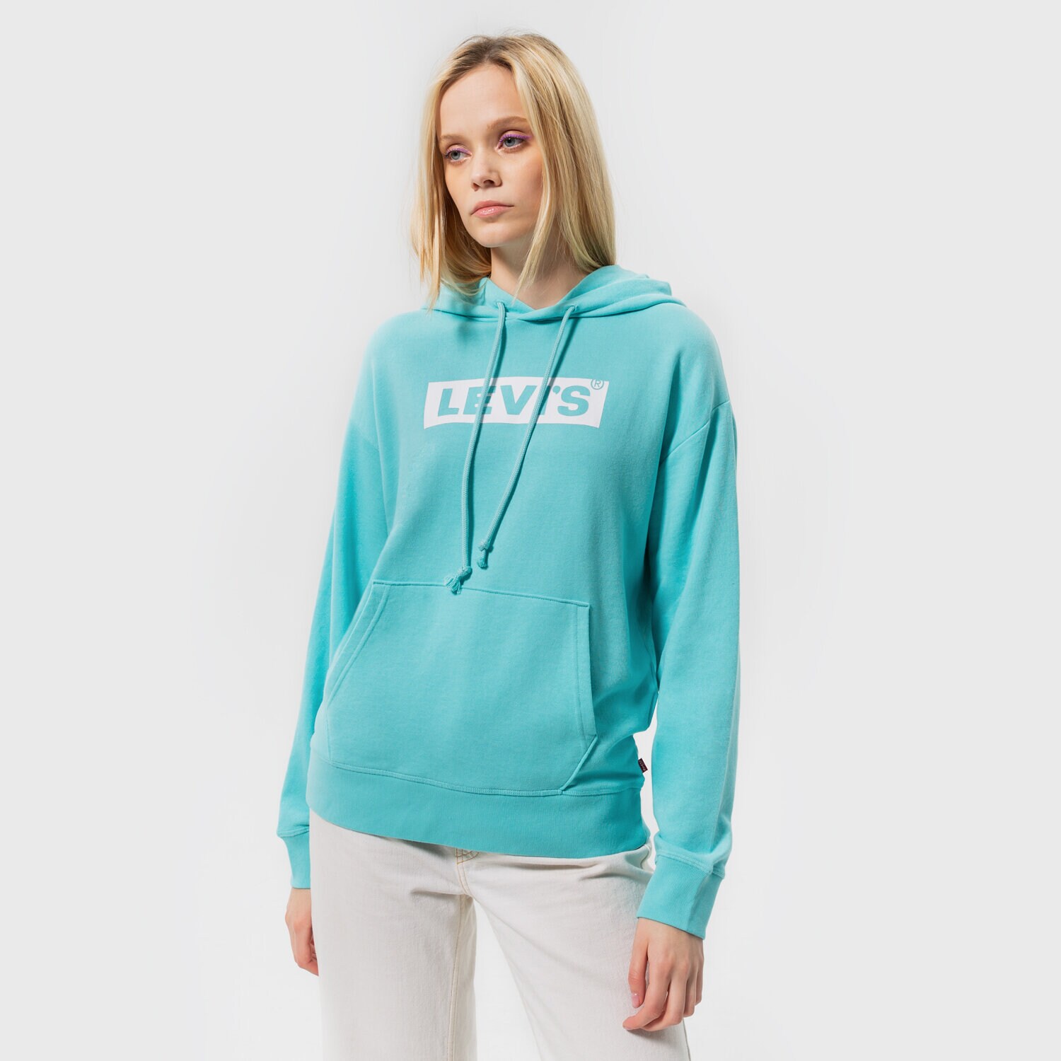 Femei bluză LEVI'S BLUZĂ CU GLUGĂ GRAPHIC STANDARD HOODIE 18487-0136 Albastru