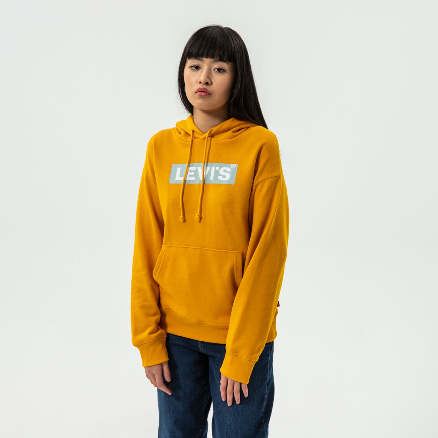 Femei bluză LEVI'S BLUZĂ CU GLUGĂ GRAPHIC STANDARD HOODIE 18487-0114 Galben Muștar