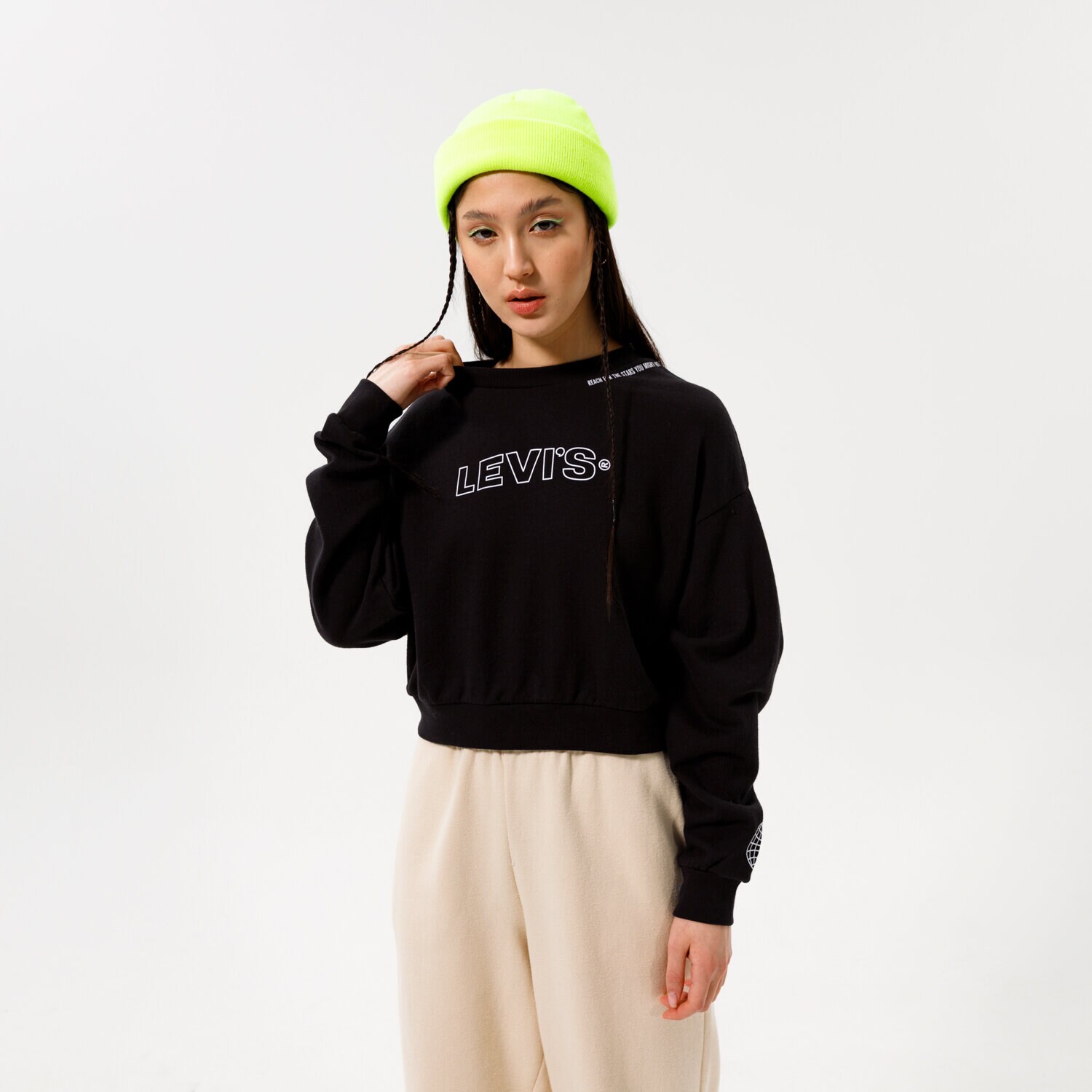 Femei bluză LEVI'S BLUZĂ GRAPHIC LAUNDRY CREW A2643-0002 Negru