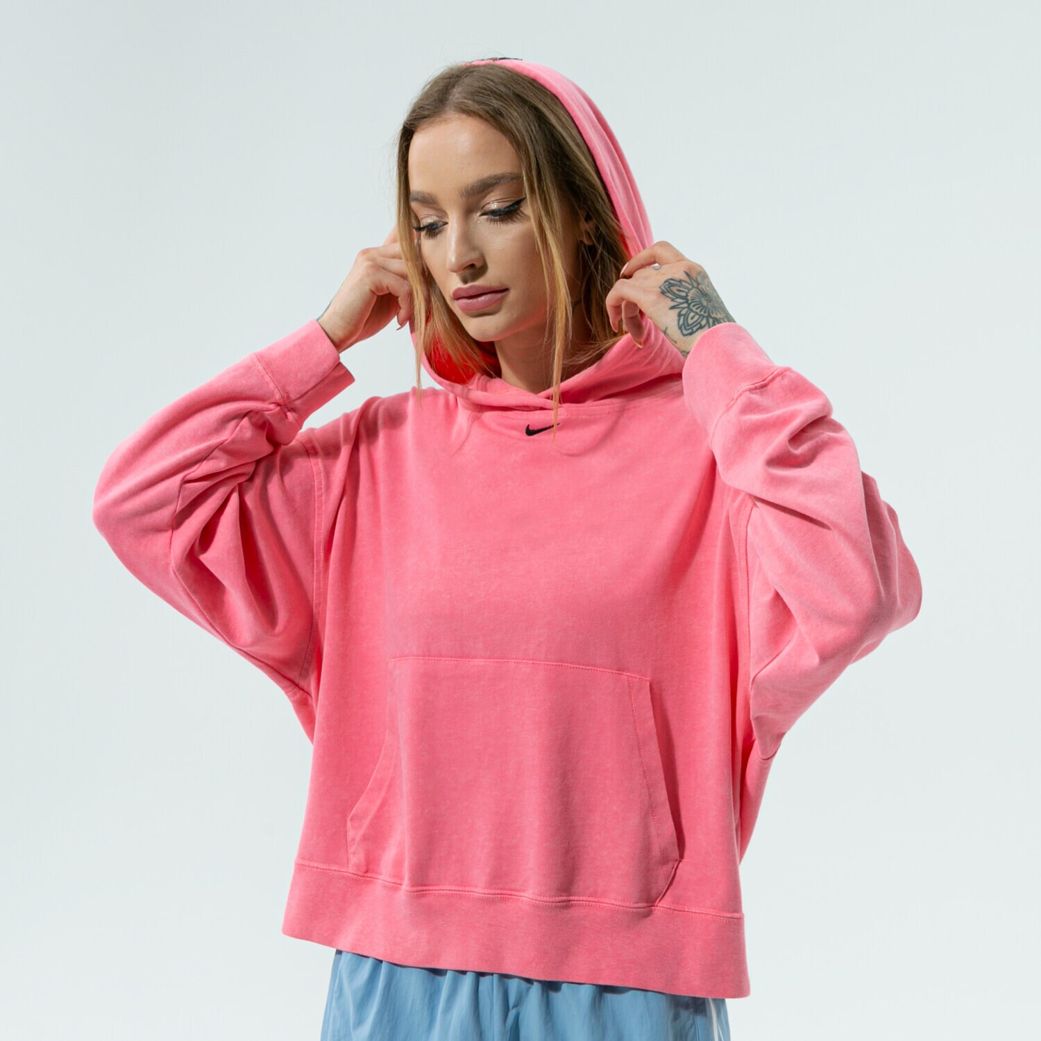 Femei bluză NIKE BLUZĂ CU GLUGĂ W NSW WASH HOODIE CZ9854-675 Roz