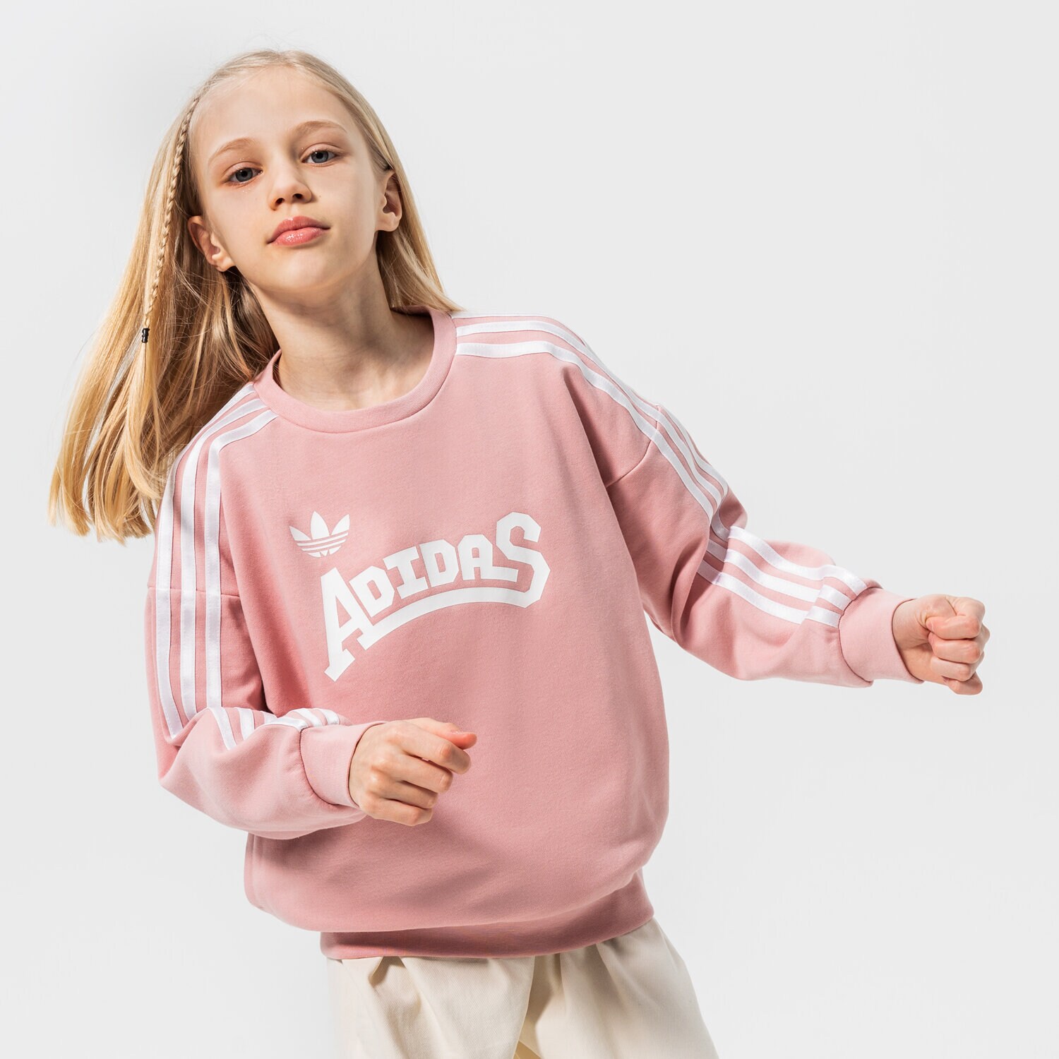 Copii bluză ADIDAS BLUZĂ CREW GIRL HC4559 Roz