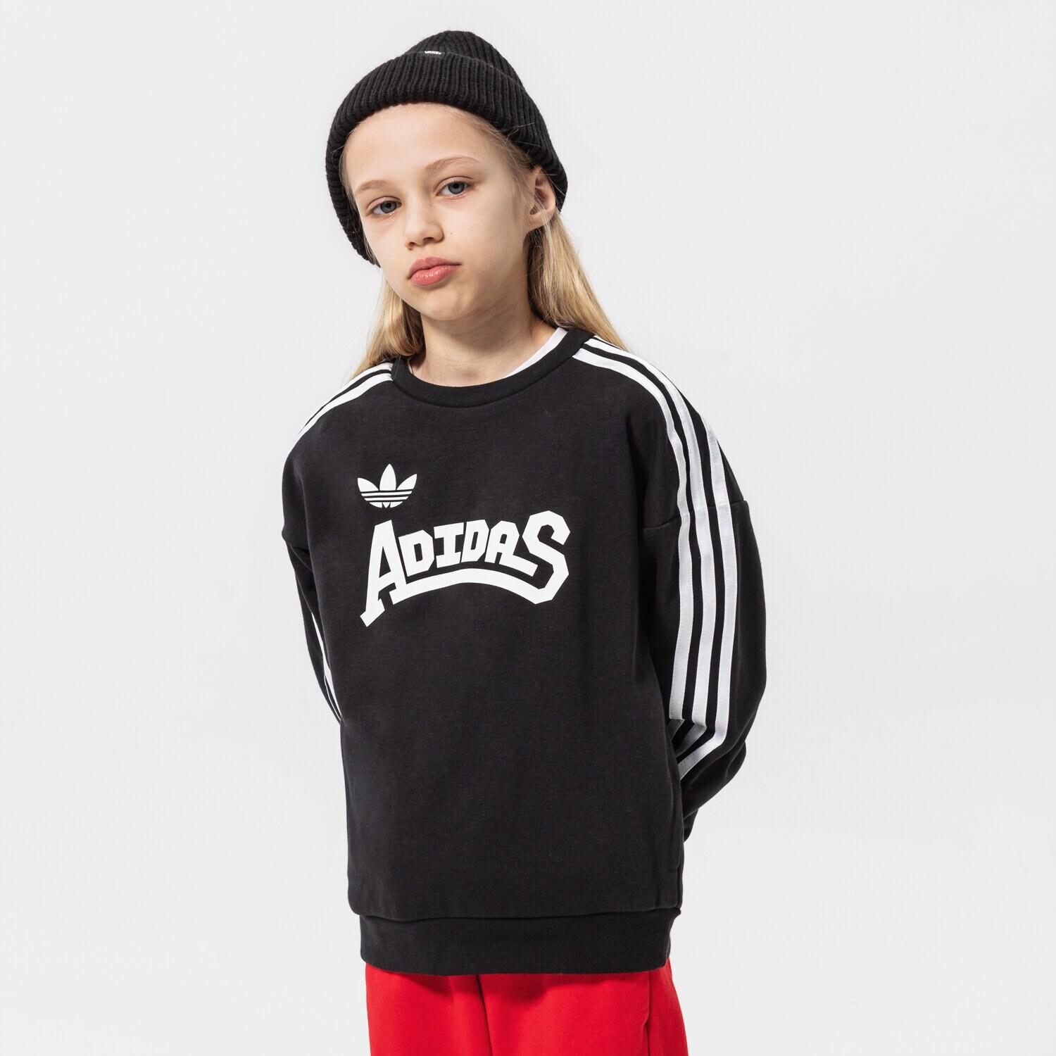 Copii bluză ADIDAS BLUZĂ CREW GIRL HC4558 Negru