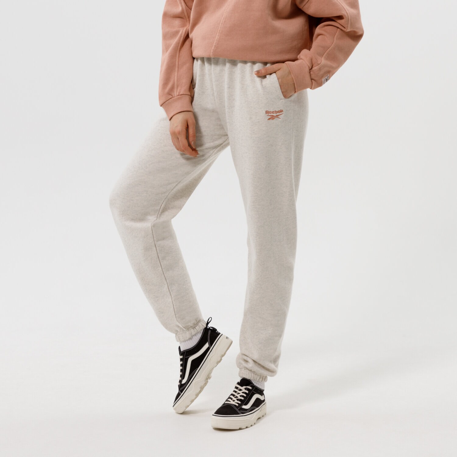 Femei pantaloni REEBOK PANTALONI  CL PF SM LOGO FT PANT H49252 Alb