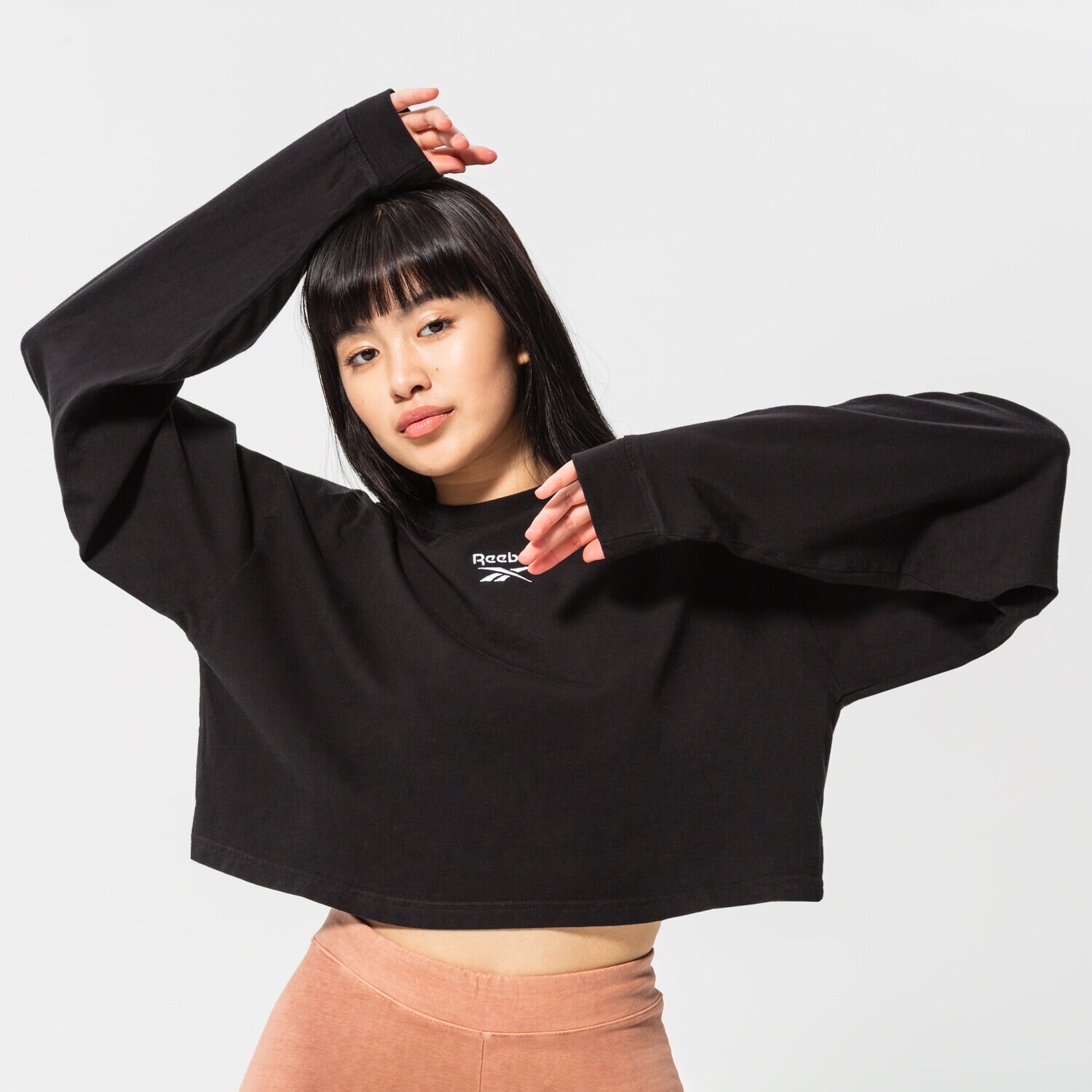 Femei bluză REEBOK BLUZĂ CL WDE COTTON LONGSLEEVE GS1679 Negru