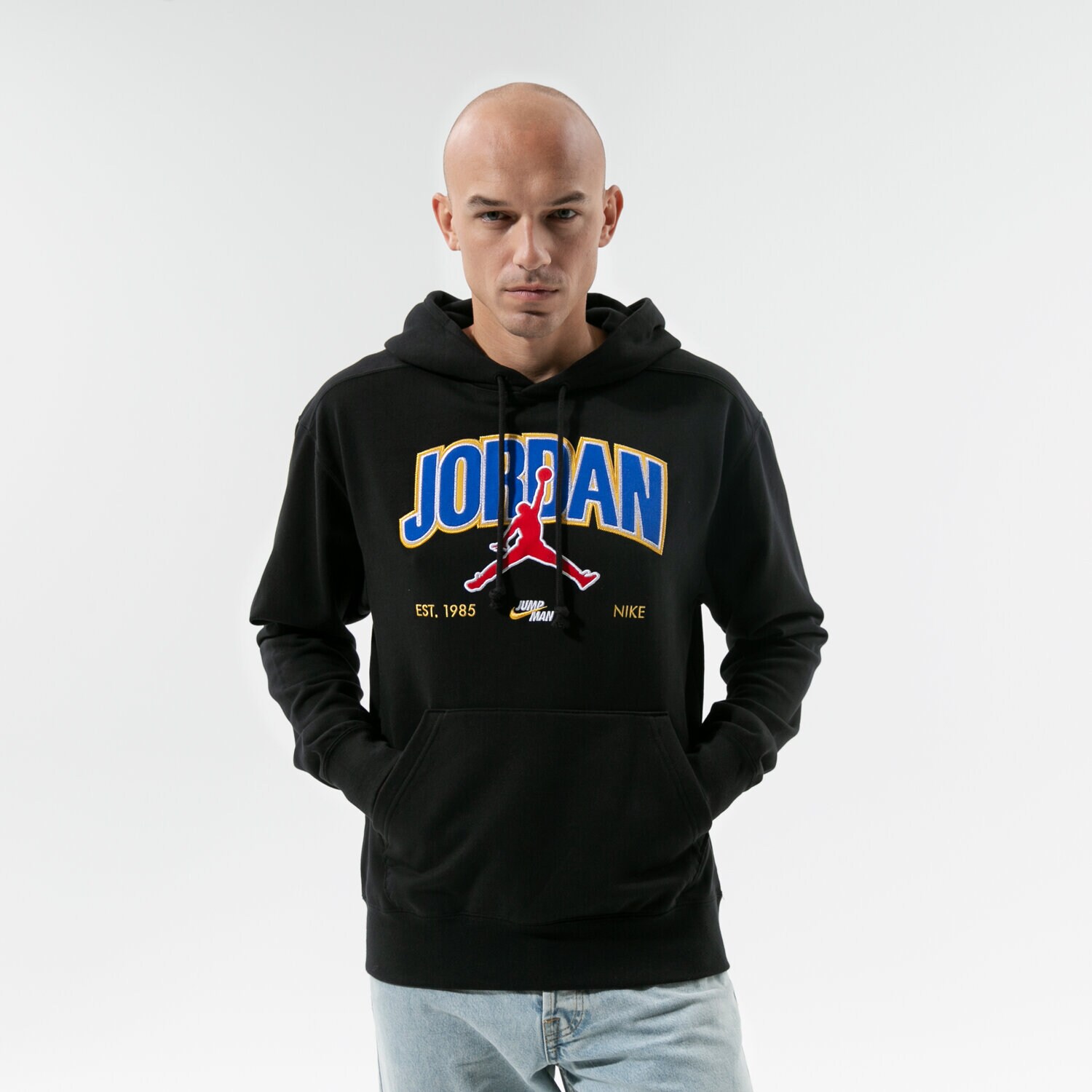 Bărbați bluză JORDAN BLUZĂ CU GLUGĂ M J JMPMN FLC PO DA7184-010 Negru
