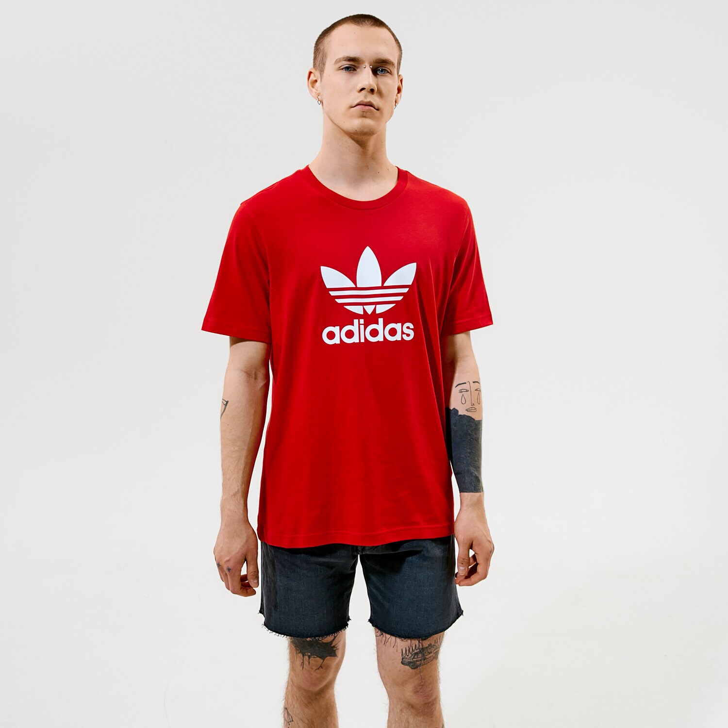 Bărbați tricou ADIDAS TRICOU TREFOIL TRICOU GN3468 Roșu