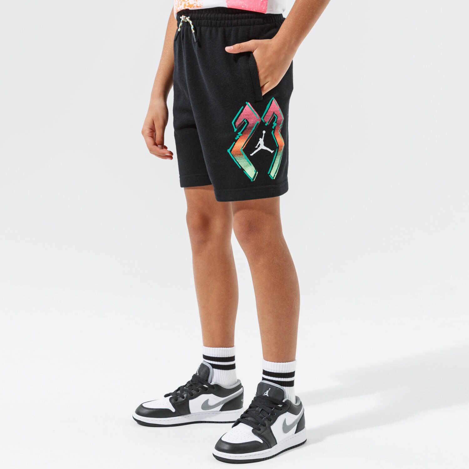 Pantaloni scurți și rochii pentru copii JORDAN PANTALONI SCURȚI SPORT DNA SHORT BOY 95A592-023 Negru