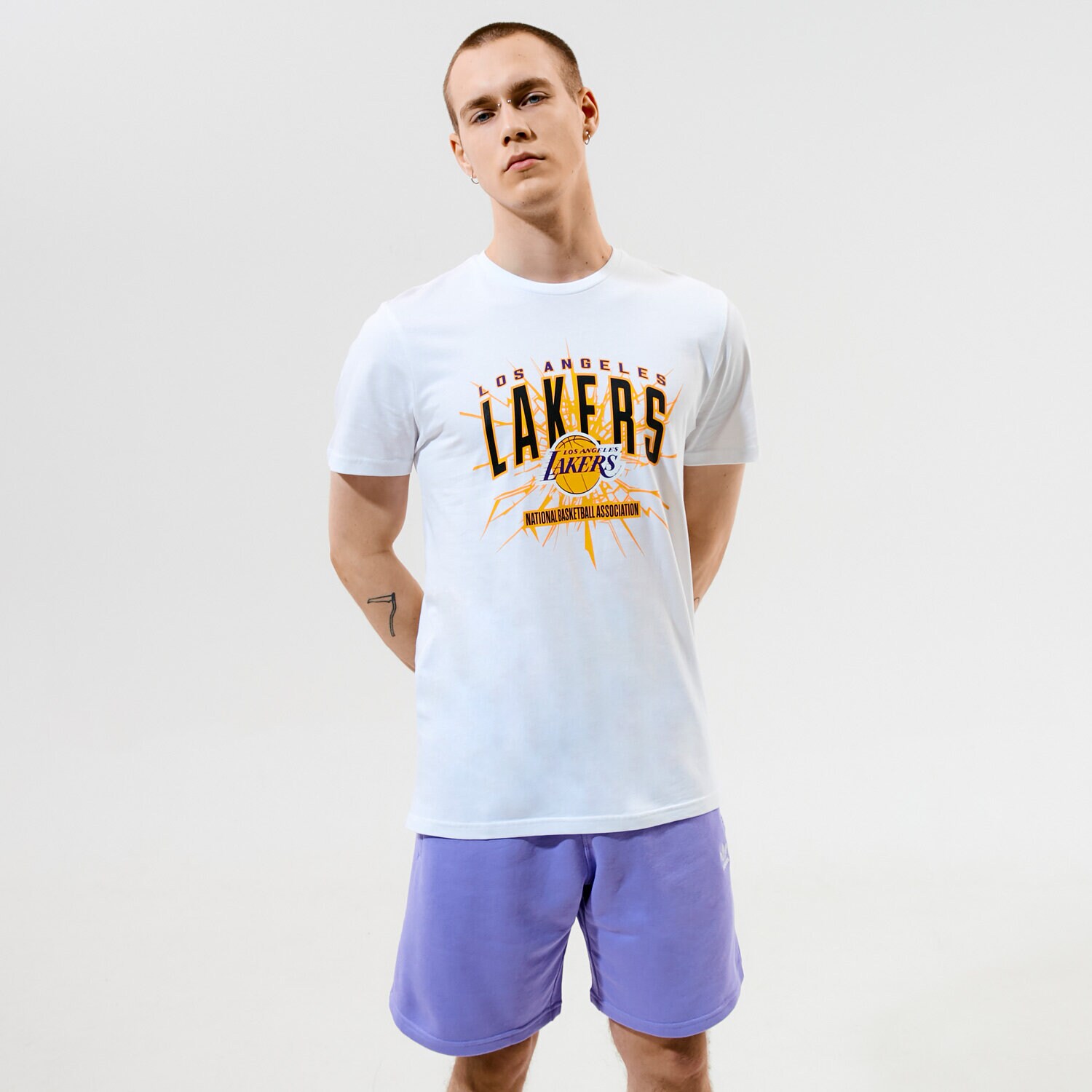 Bărbați tricou NEW ERA TRICOU NBA GRAPHIC TEE LA LAK WHT 12835838 Alb