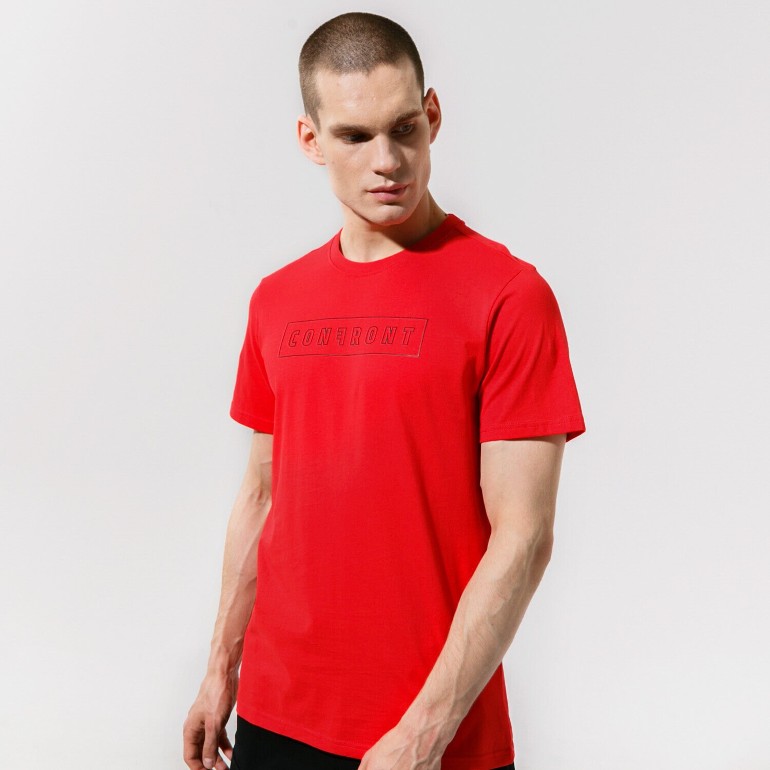 Bărbați tricou CONFRONT TRICOU BOX LOGO TEE RED CF121TSM43001 Roșu
